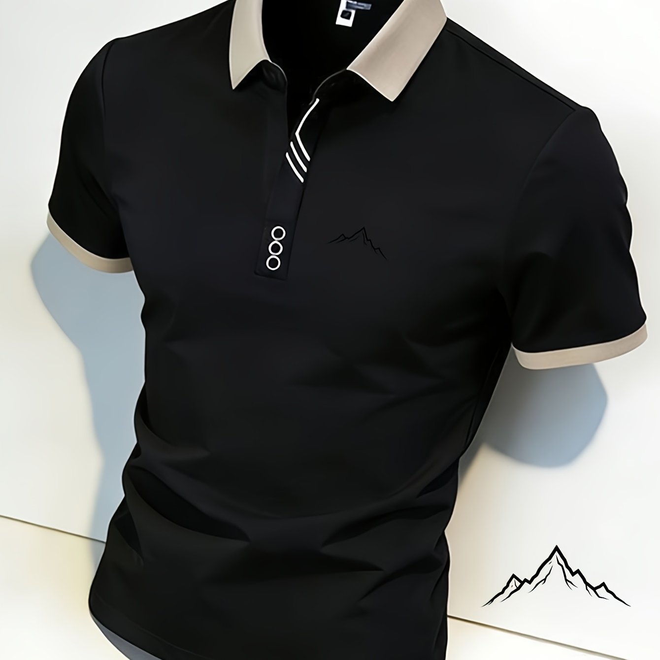 Image of Men's Graphic - Shirt With Mountain Print: From Soft And Comfortable Fabric, This Stylish Menswear Top Is Ideal For Casual Wear, A Blend Of Fashion And Ease For Everyday And .
