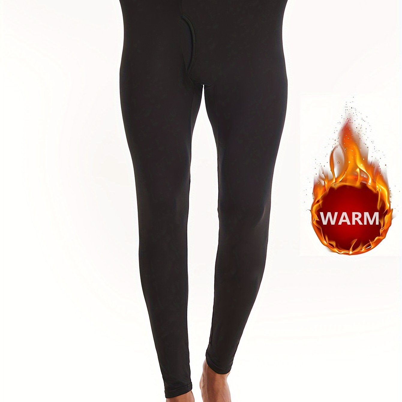 TEMU Fashionable Autumn And Winter Thin Men's Thermal Underwear Elastic Sports Slim Fit Tights Men's Thermal Long Pants