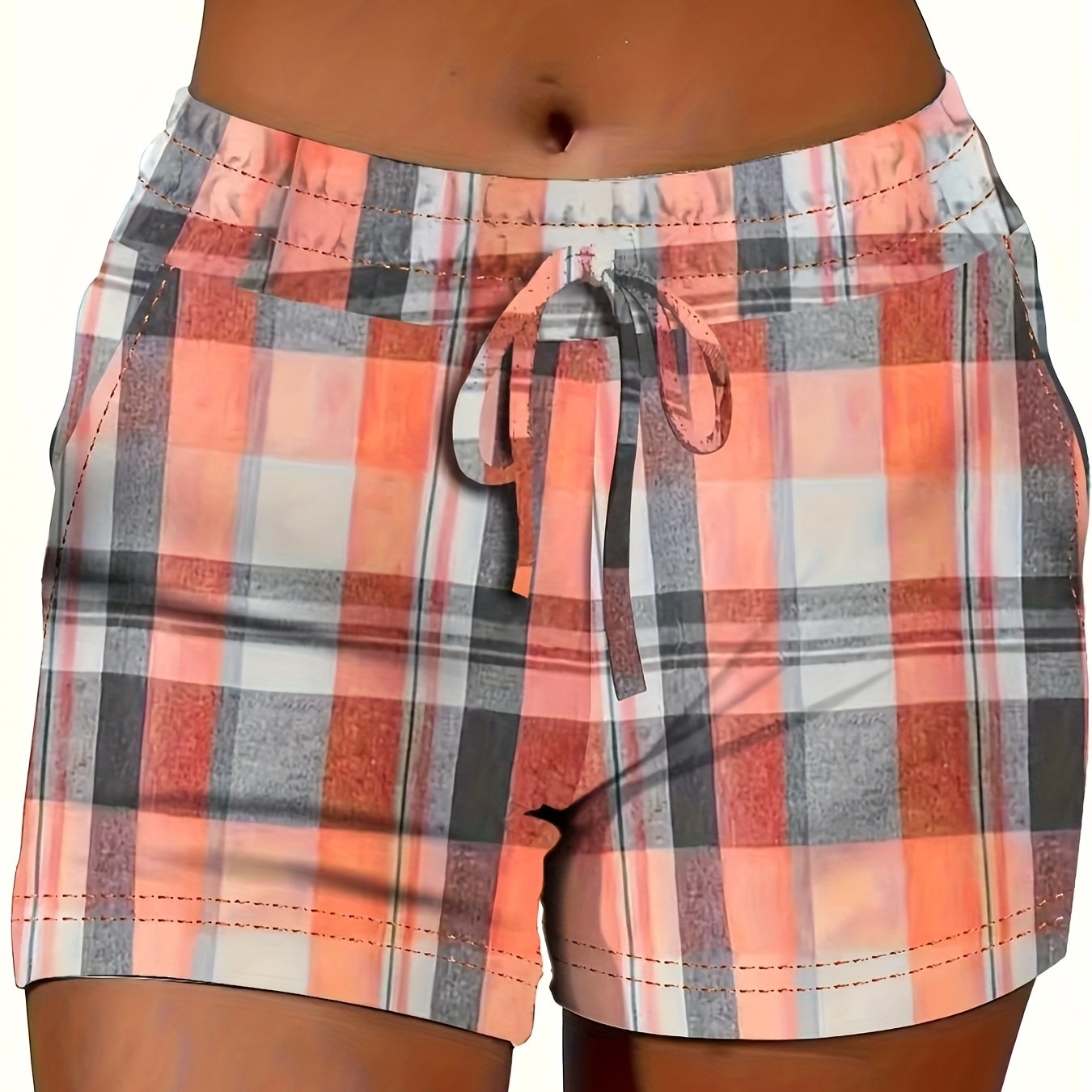 TEMU Versatile Women's Beach Shorts: Switch Effortlessly Between Valentine's Day Sweetheart And's Day Trendsetterwomen's High Casual Summer Shorts