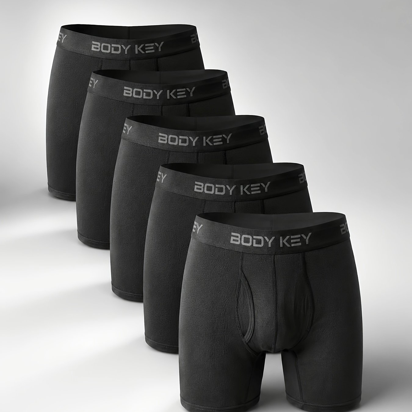 TEMU 5pcs Men's Boxer Briefs, Side Opening, Moisture-wicking, Quick-drying Sports Underwear