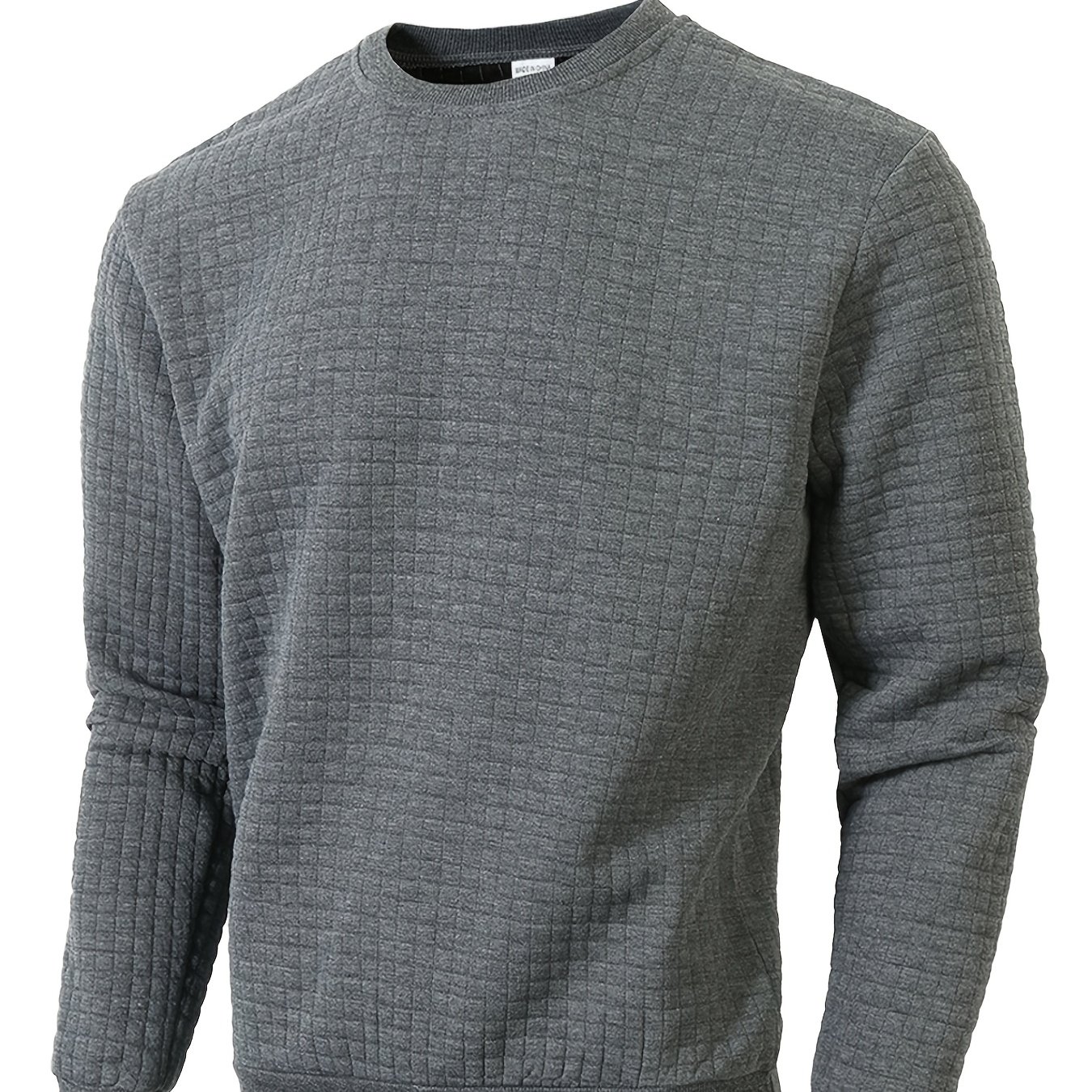 TEMU Men's Bohemian Long Sleeve Pullover - Cozy Jacquard Fabric Sweatshirt, Casual Outdoor Jogging & Fitness Training Pullover, Regular Fit, Pullover