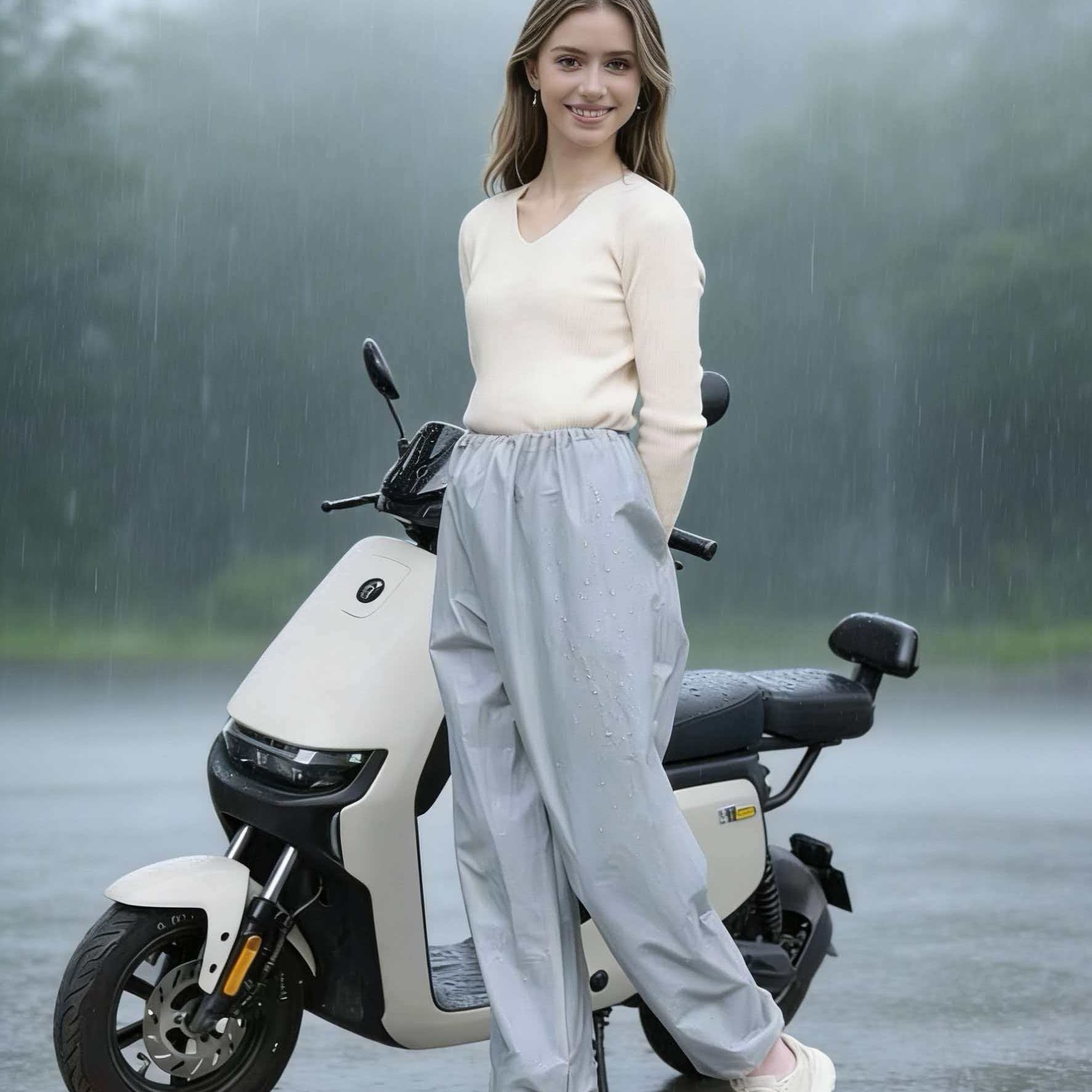TEMU New Lightweight Adult Legging-style Rain Pants With A Wagove , Essential For Cycling . Reusable, Lightweight, And Thickened For All Weather .