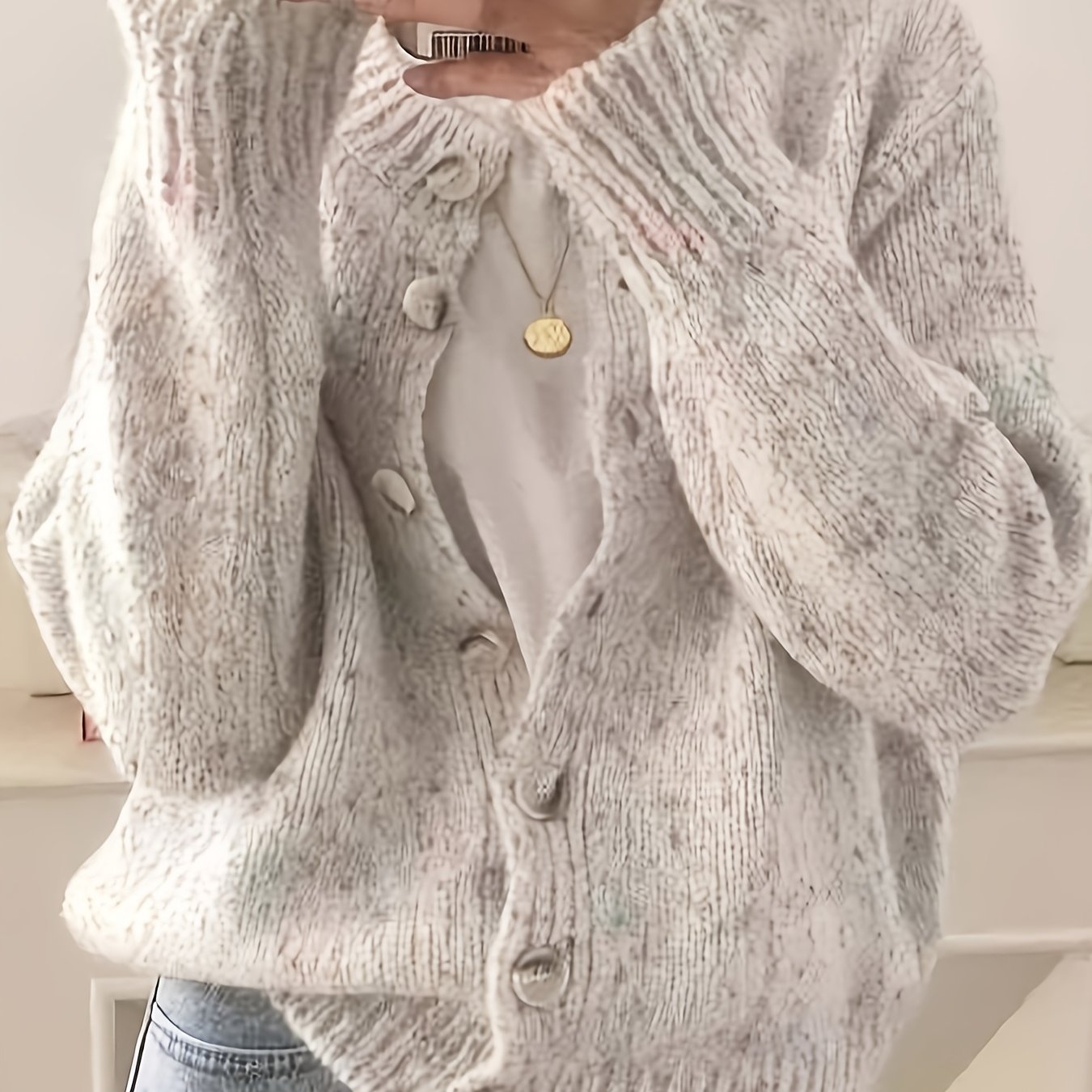 Rachel's Targeted Women's Fashion Cute Candy Camouflage Button Cardigan