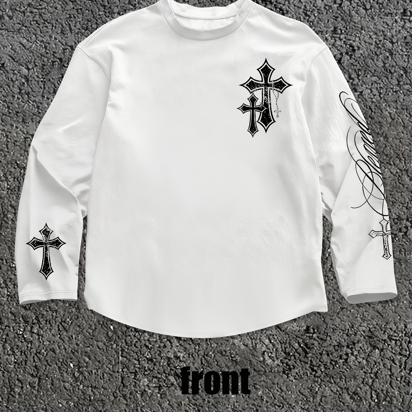 Image of Men's Long Sleeve Printed T-shirt, Regular Spring/autumn Outdoor Sports Casual Long Sleeve Top