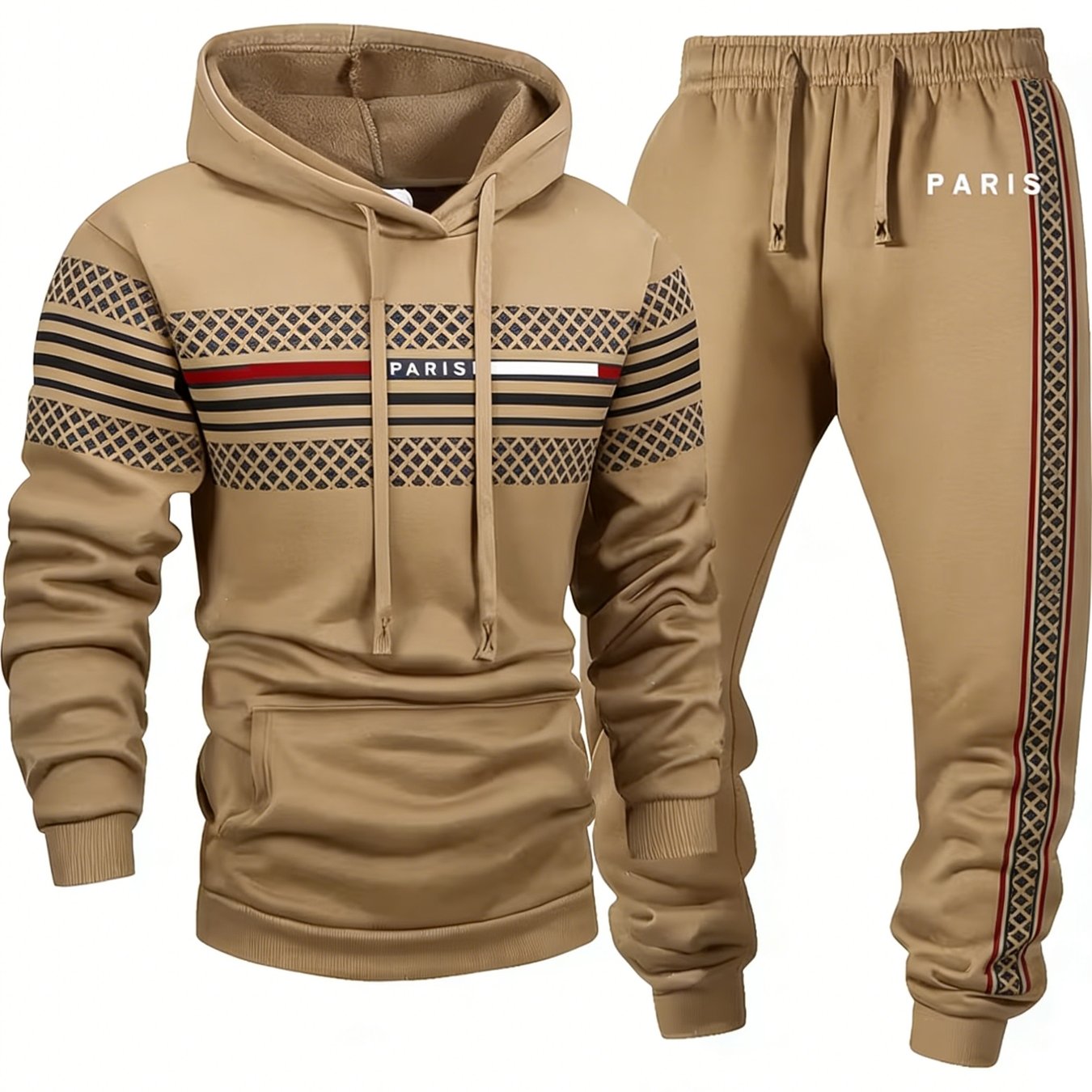 TEMU Ensemble 2 pièces, nouveau pull à capuche et à manches longues et leggings décontractés pour homme, style confortable et polyvalent adapté aux