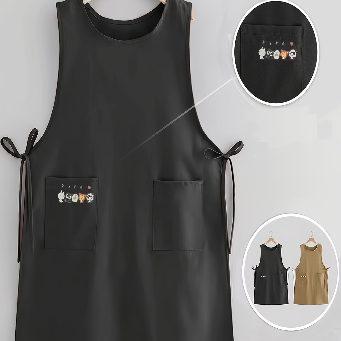 TEMU 1pc Women's Professional Apron, [ Japanese Korean Retro Elegant Apron] Minimalist Premium, Artist Painting Coat Apron Shirt, Coffee Shop Baking