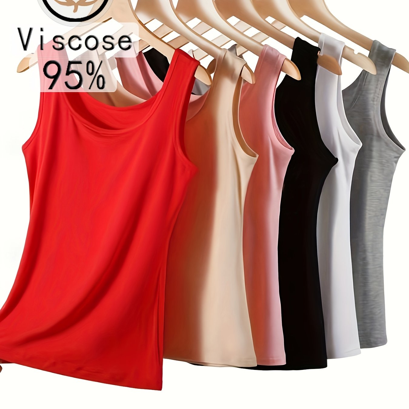 6pcs Women's Autumn/winter Comfortable Tank Tops, Rayon High-stretch Loungewear Casual Base Layer Vests