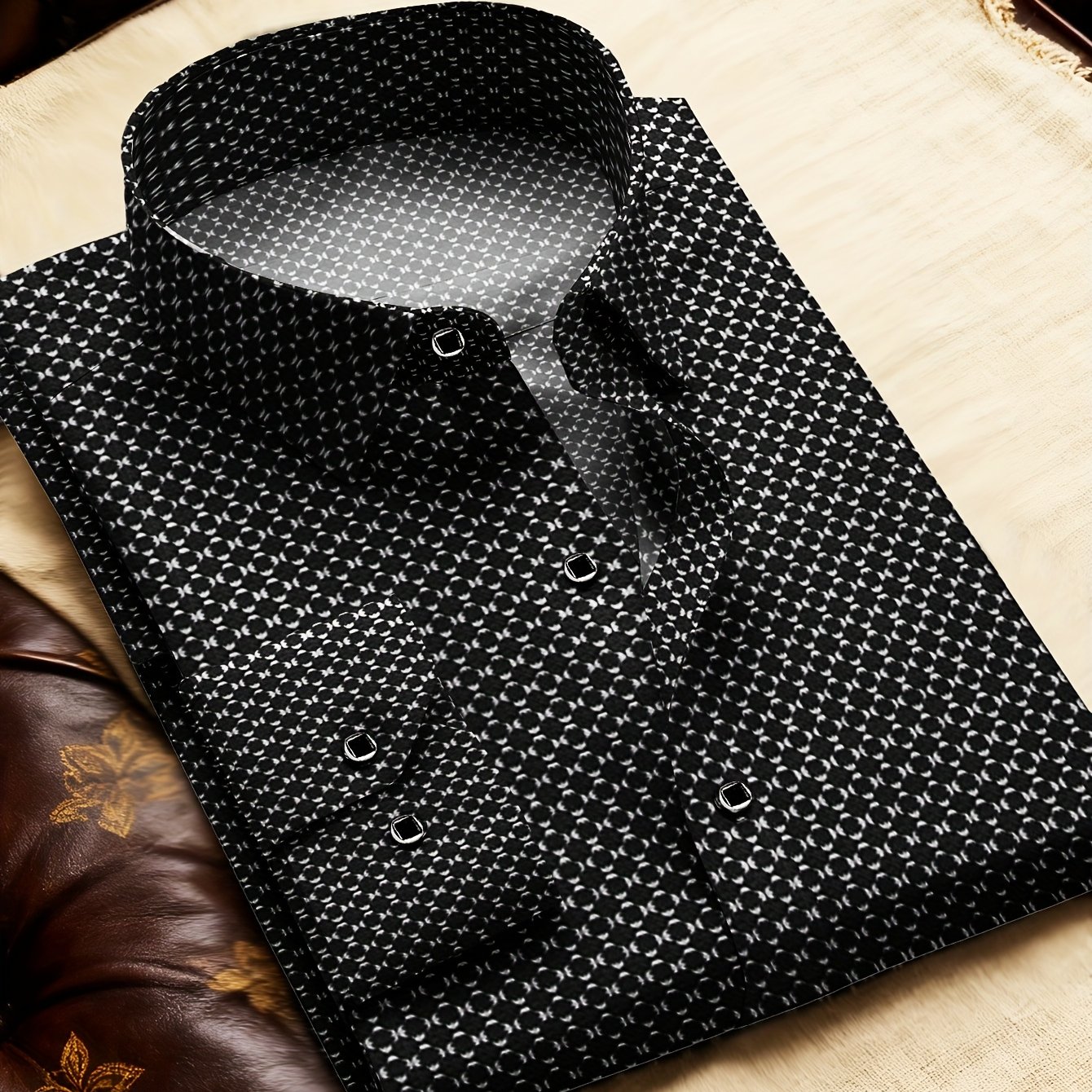 TEMU Men's Shirt , Exquisite > Men's Fashion Dress Shirt For Business Casual Spring/autumn Old Money Style Dress Shirt, Long Sleeve Button-up Shirt,