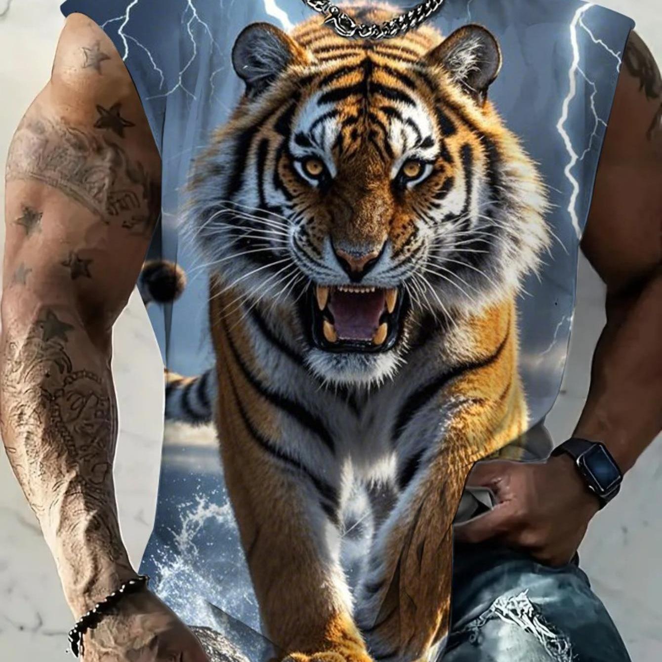 TEMU [printed Design-not Textured] Men's Fashion Casual Sleeveless Vest, Style, , Suitable For Daily Casual, , Light Dressing And More, Plus Size