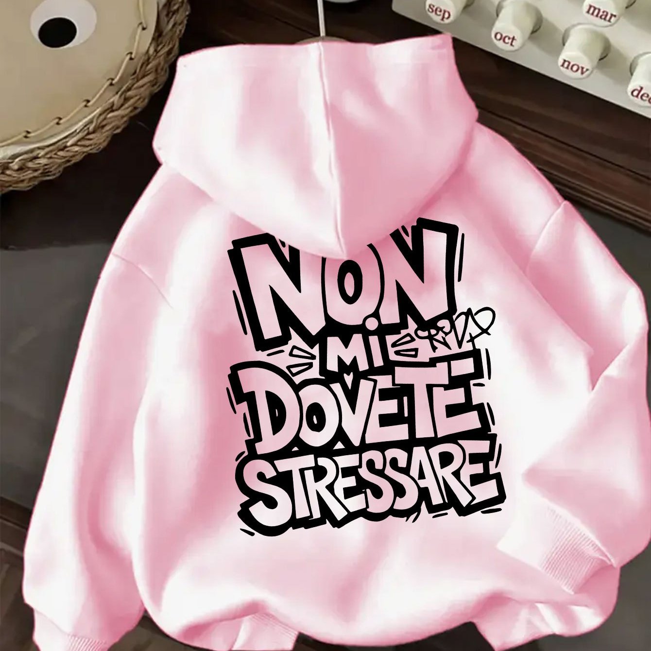 TEMU A Stylish Casual Zip-up Jacket For Women Featuring The Motivational "non Mi Dovete Stressare" In A Creative Print, Suitable For Wearing In For .