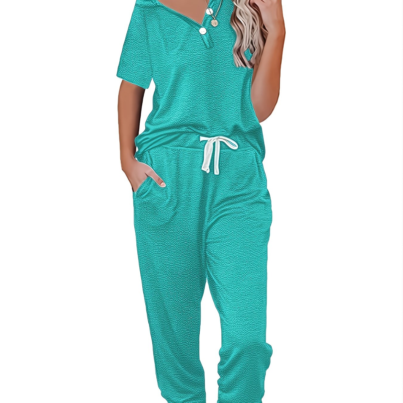 [spring/summer] Women's Loose Elegant Short Sleeve And Long Pants 2pcs Set