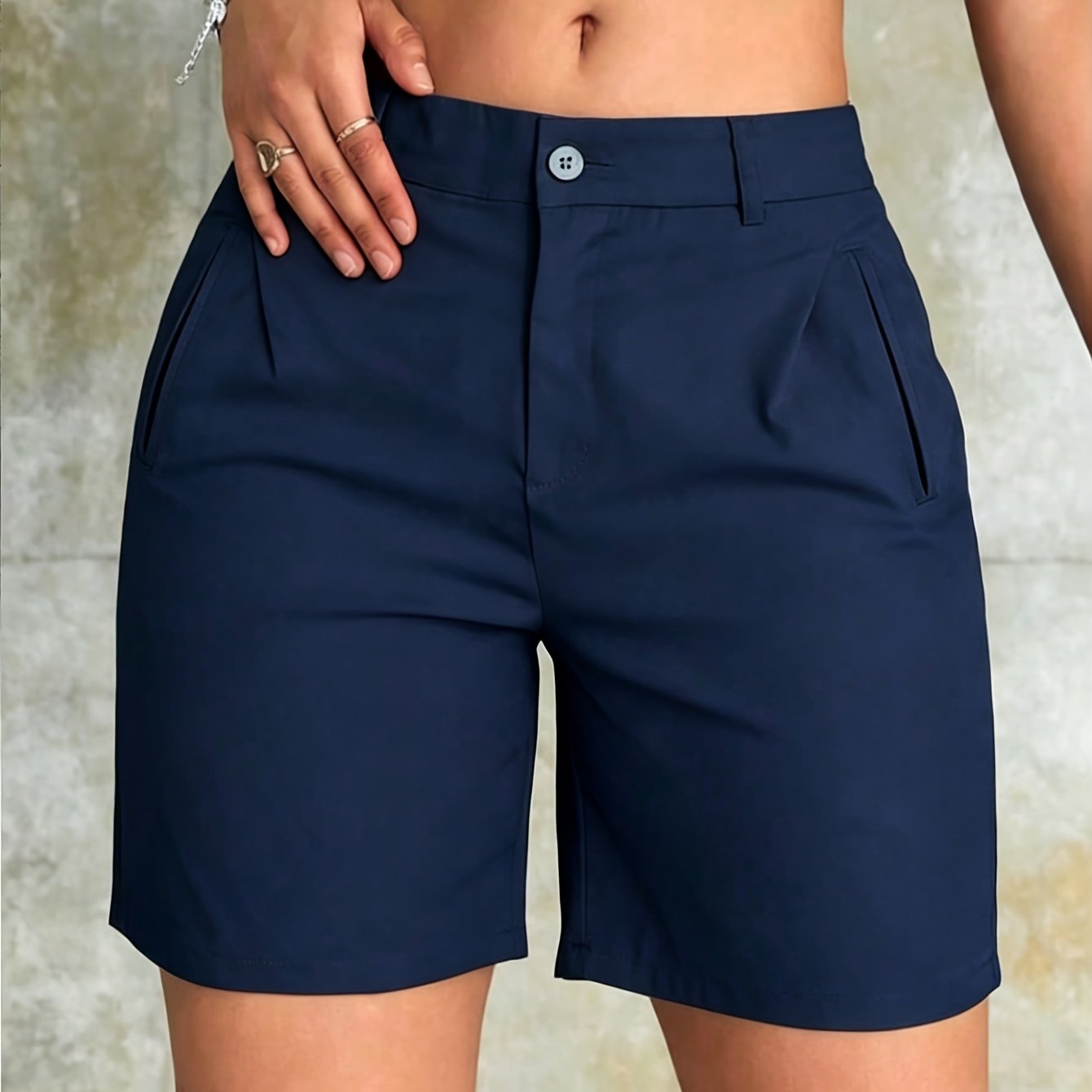 TEMU Shorts de traje minimalistas de para mujer de color liso - Pantalones la de pierna , ligeros, transpirables favorecen - Shorts versátiles y