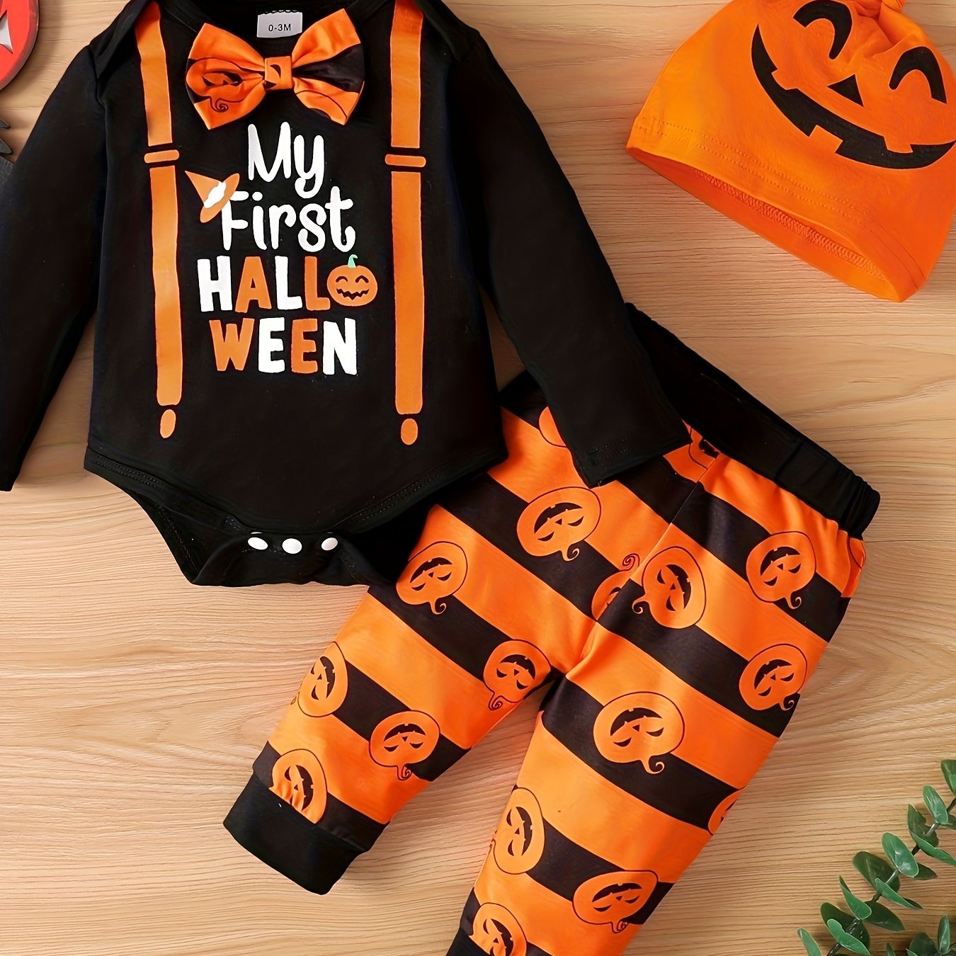 TEMU Toddler Halloween Baby Boy Outfit, Short Sleeve Pumpkin T-shirt Top Pants Set Halloween Fall Clothes Set