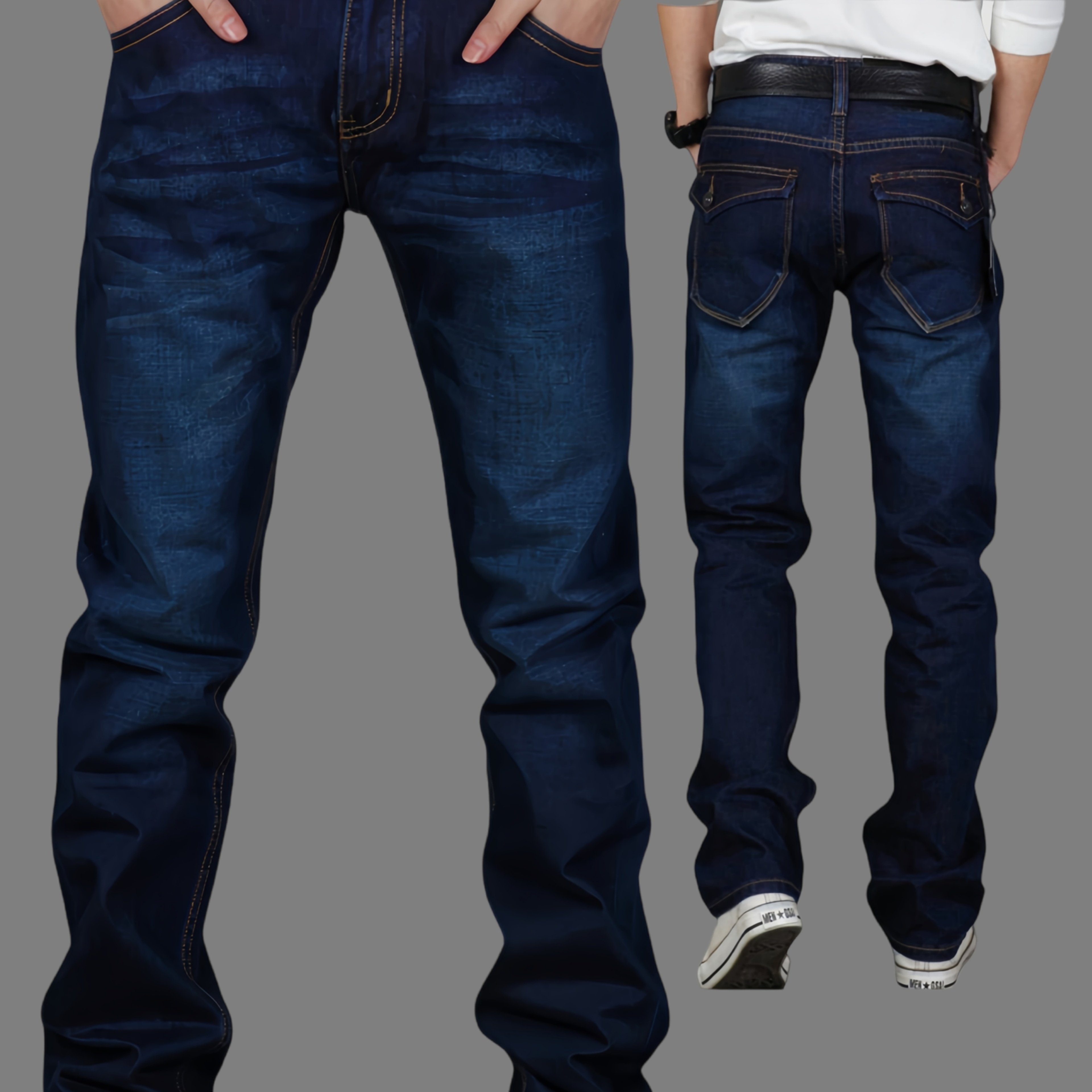 Image of Men's Plus Size Loose Long Pants, Cargo Style , Comfortable And Durable Fabric, With Elasticity, , Suitable For , Machine Washable