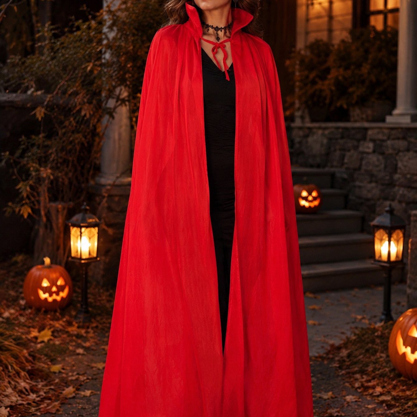 TEMU Capa larga de Halloween con cuello , capa de cosplay unisex para adultos de vampiro y , accesorios para de Halloween, maquillaje, espectáculos