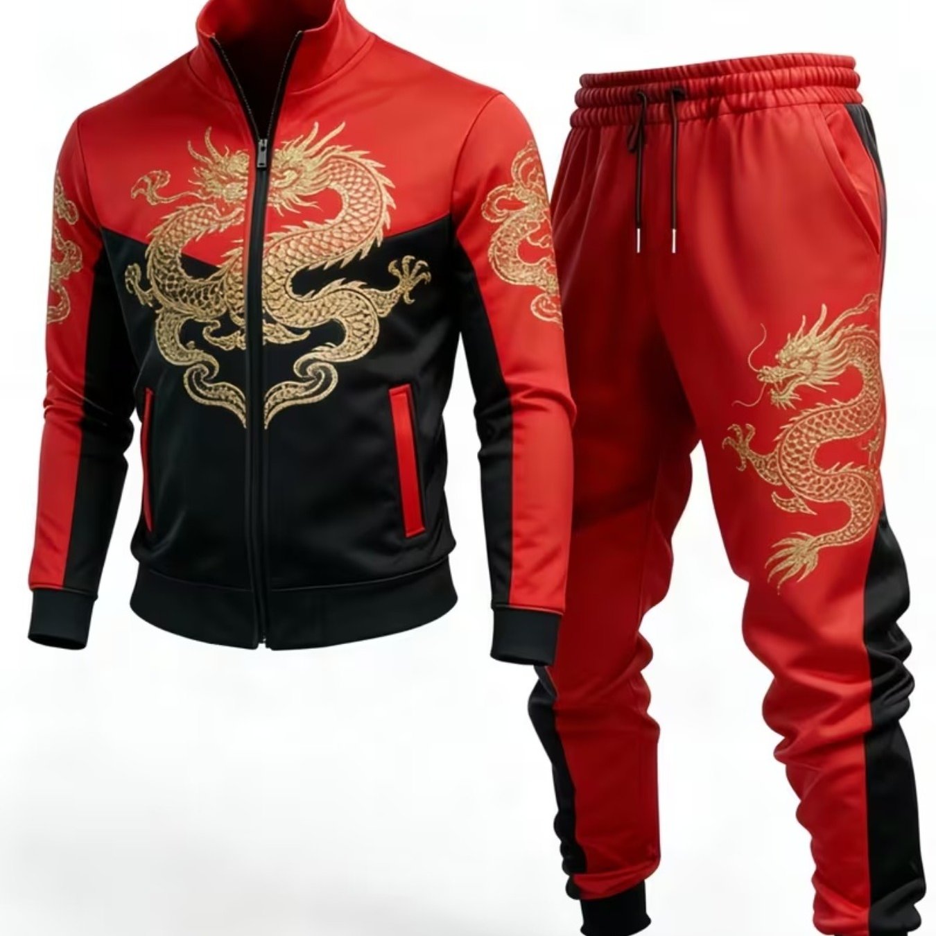 Men's Casual Sports Jacket And Comfortable Long Pants Set, Suitable For , Regular Fit With Matching Set, Men's Sports Outfit, Suitable For Casual Wear, Semi-formal Occasions, And Team Uniforms
