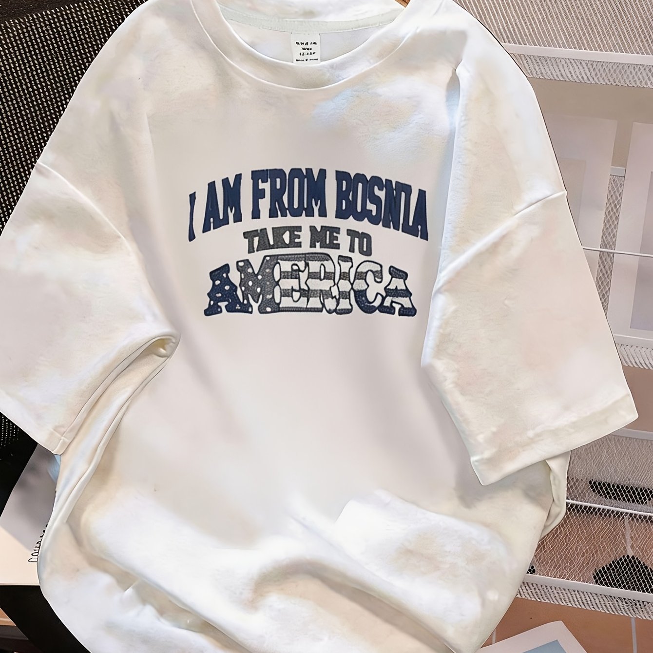 Image of I Am From Bosnia To America Men Hip Hop Tee Trendy Young Daily Wears