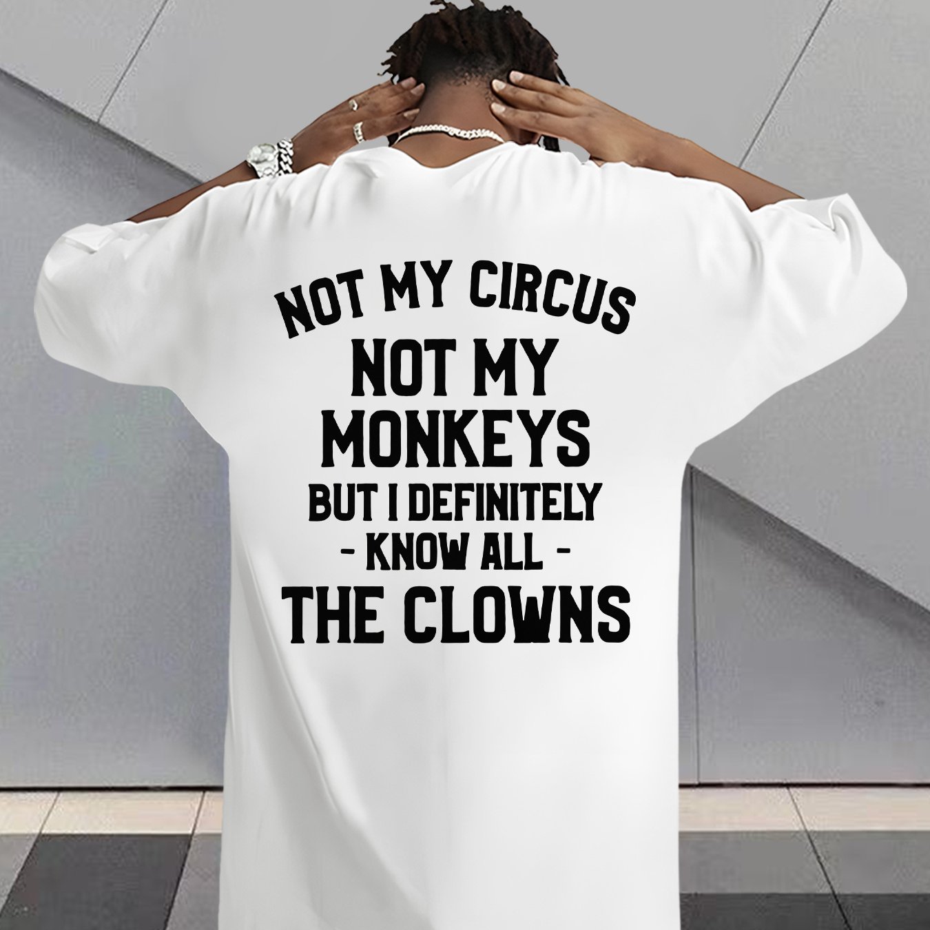 TEMU Men's Summer Casual Short-sleeve T-shirt With Stylish Print Text On The Back, A Versatile And Stretchy Top For Men's Fashion