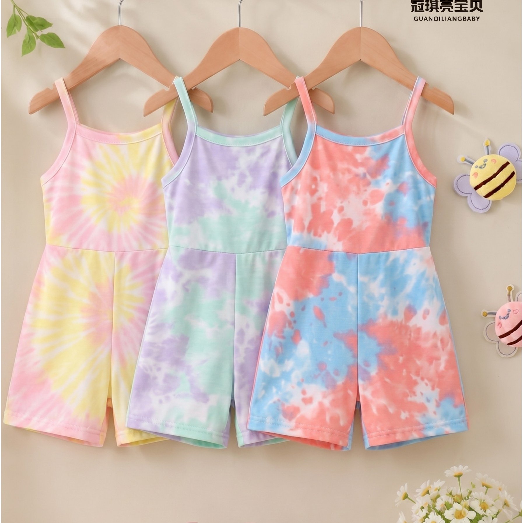 Girls' Sleeveless 3pcs Jumpsuit Set, Lightweight Summer Outfit Outdoor Sports And Leisure, Suitable Outdoor Activities, Perfect For Outdoor