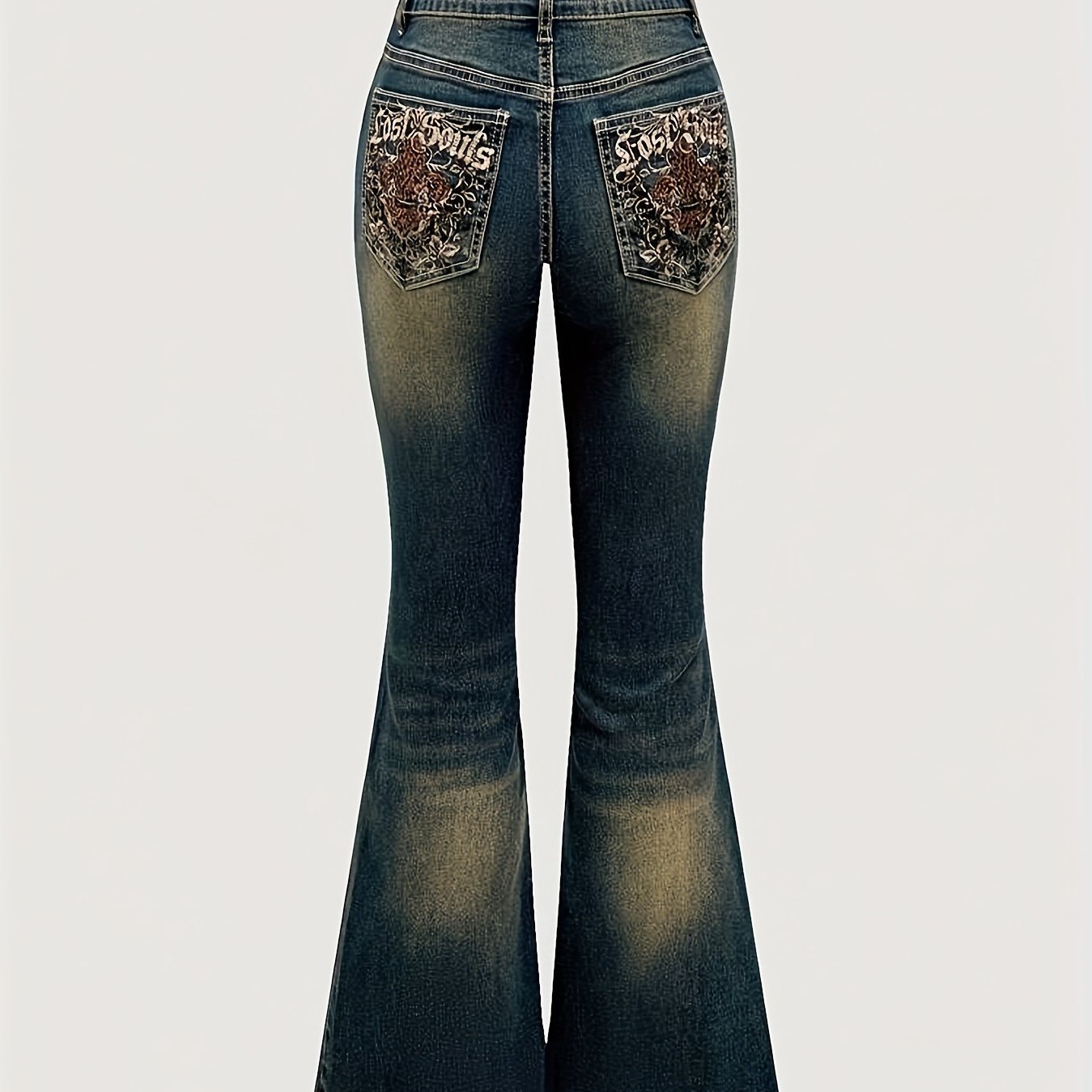 Classic Vintage Fashion Flared Women's Denim Pants