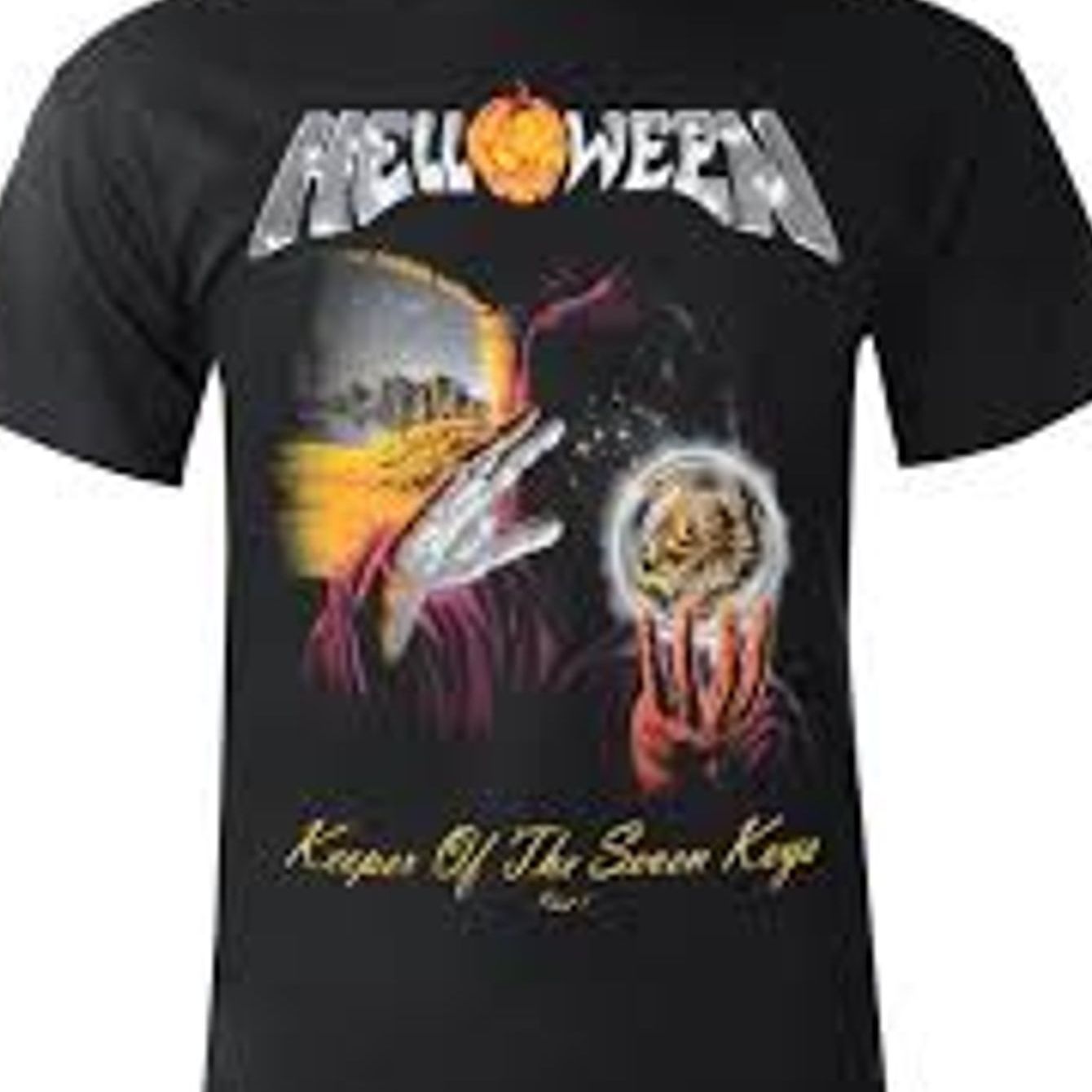 Helloween Keeper Of Keys Part I T-shirt- Logo Graphic Tee With Keeper Album Art, Casual Round Neck Shirt For Heavy Metal Fans& Concert Merch Collection(machine Washable)