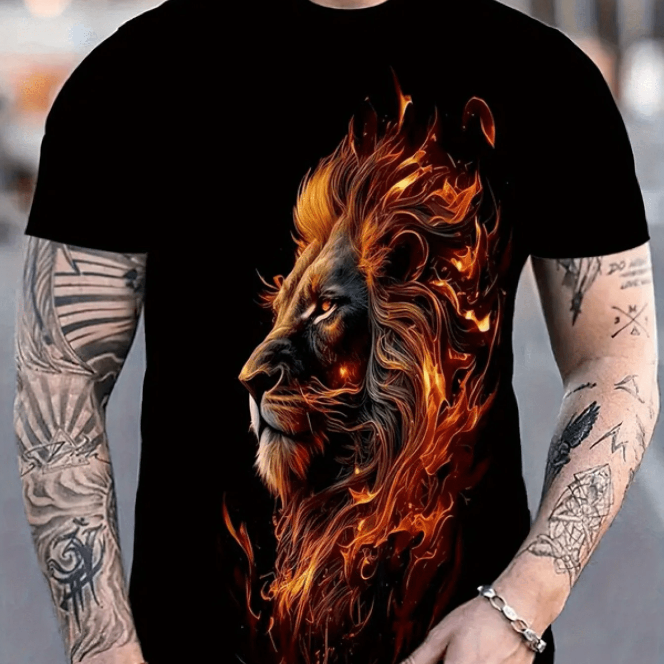 Plus Size Men's With Print - Short Sleeve, Boho Style, Cotton Tee, Trendy Adult Fashion, Casual Wear|boho Style Shirt|regular Fit Tee Big And Tall, Plus Size