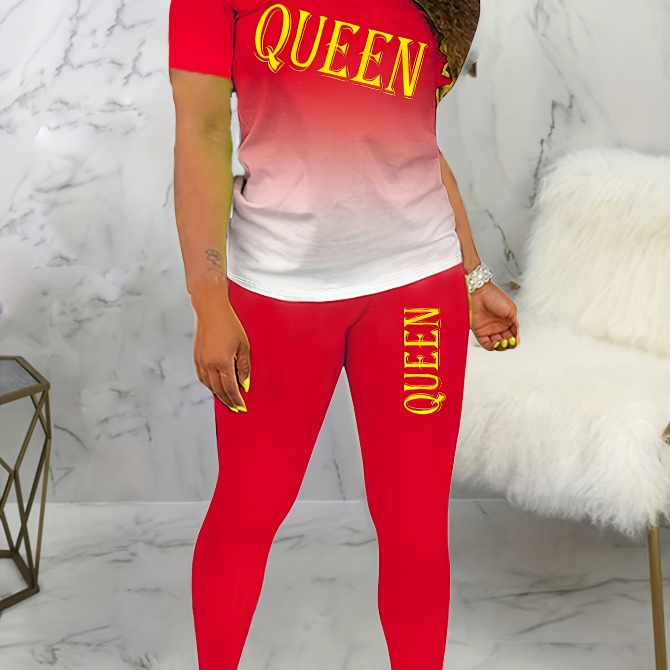 Queen Leggings Sets - Red