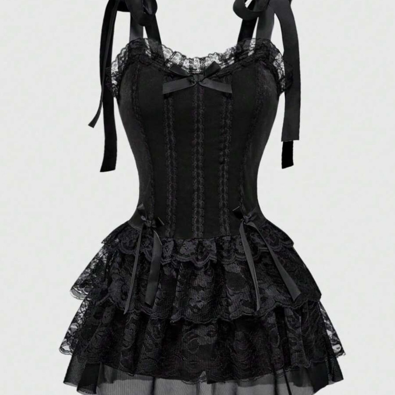 Image of Holiday Edition Velvet Halter Neck Dress For Women With Gothic Vintage Style, Featuring Contrast Color Lace Trim And Cross Pendant