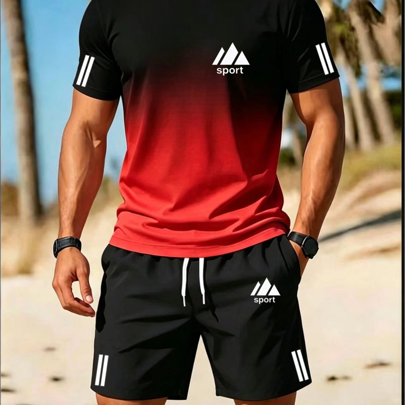 TEMU Summer Beach Leisure Sportswear Set