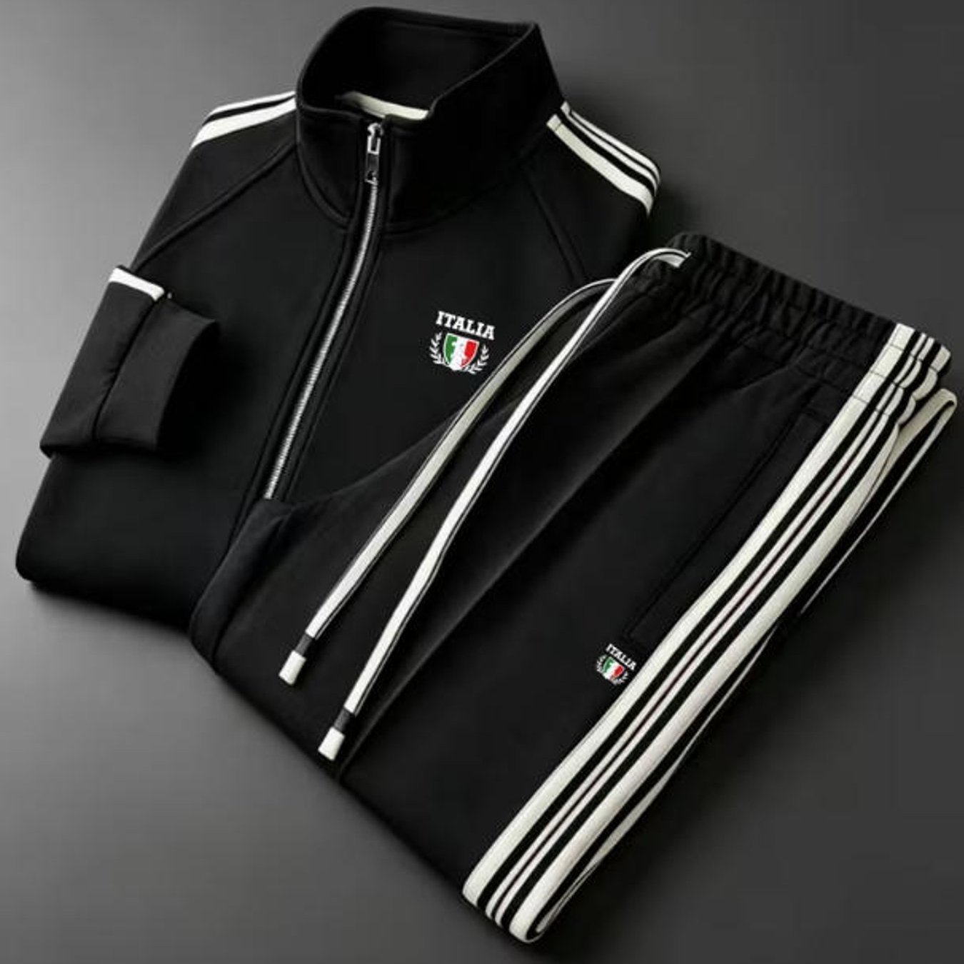 Image of Men's Fashion Style Italia Graphic Track Suit Plus Size Men's Wear Sportswear Daily Wear Holiday Gift For Adult Men, Plus Size