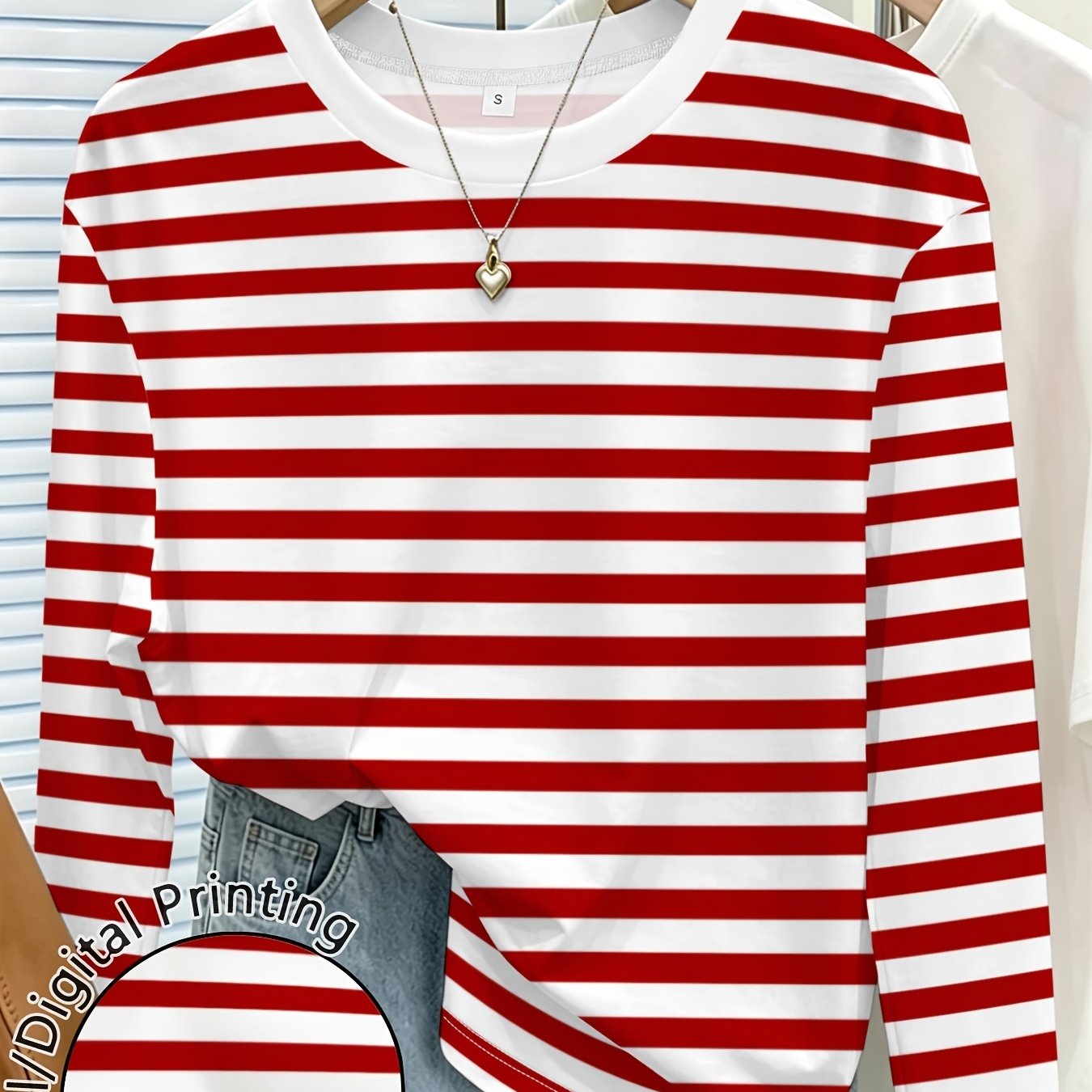TEMU New Women' Luxury Long Sleeve Round Neck T-shirt, Flattering And Fit, Easy To Match, Easy Round Neck With Natural Texture, Soft And Breathable