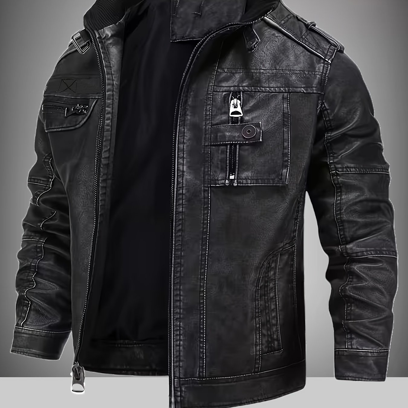 TEMU Men's Fashion Jacket With Full-length Zipper And A Comfortable, Durable Lining. Functional Features Of 's Jacket. Men's Outerwear, Men's Fashion