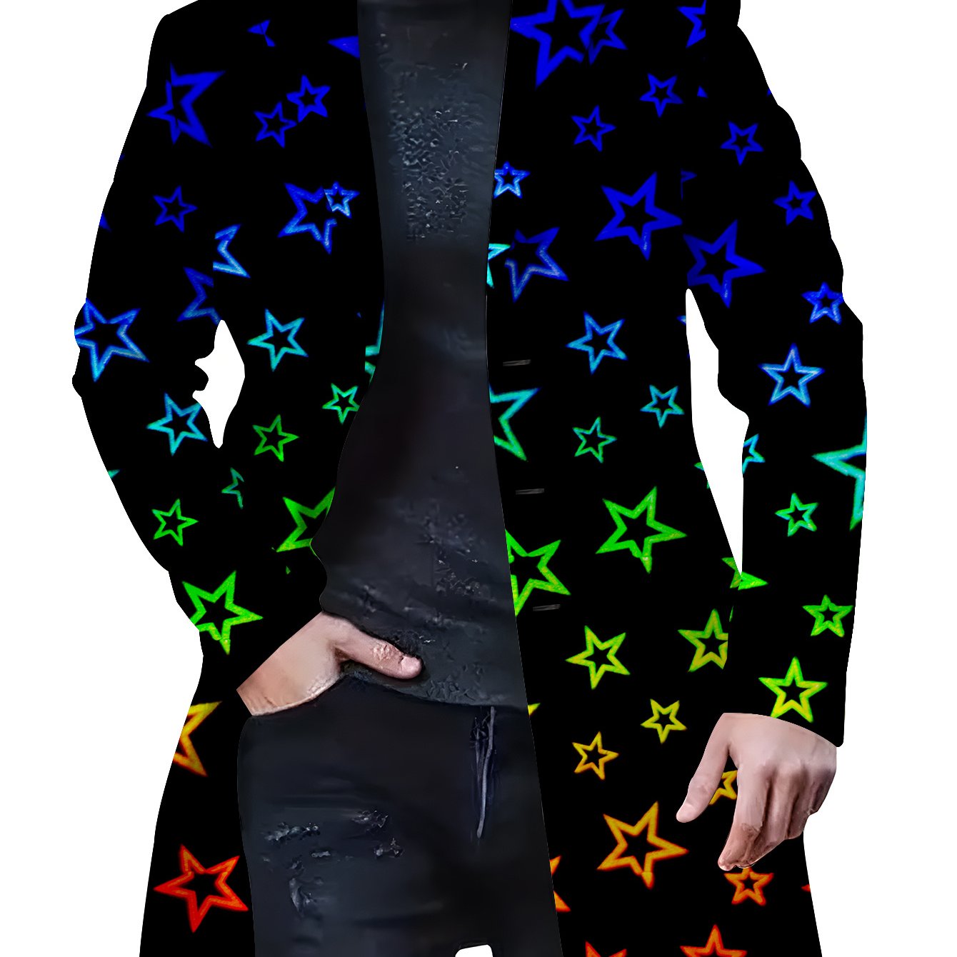 TEMU Men's Trendy European And American Patterned , Plus Size