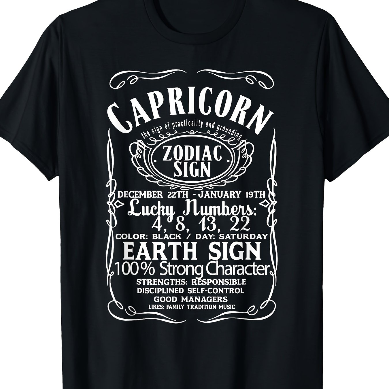 Image of Capricorn Zodiac Sign T-shirt - Perfect Birthday Gift For December To Celebrations - 220g Tee