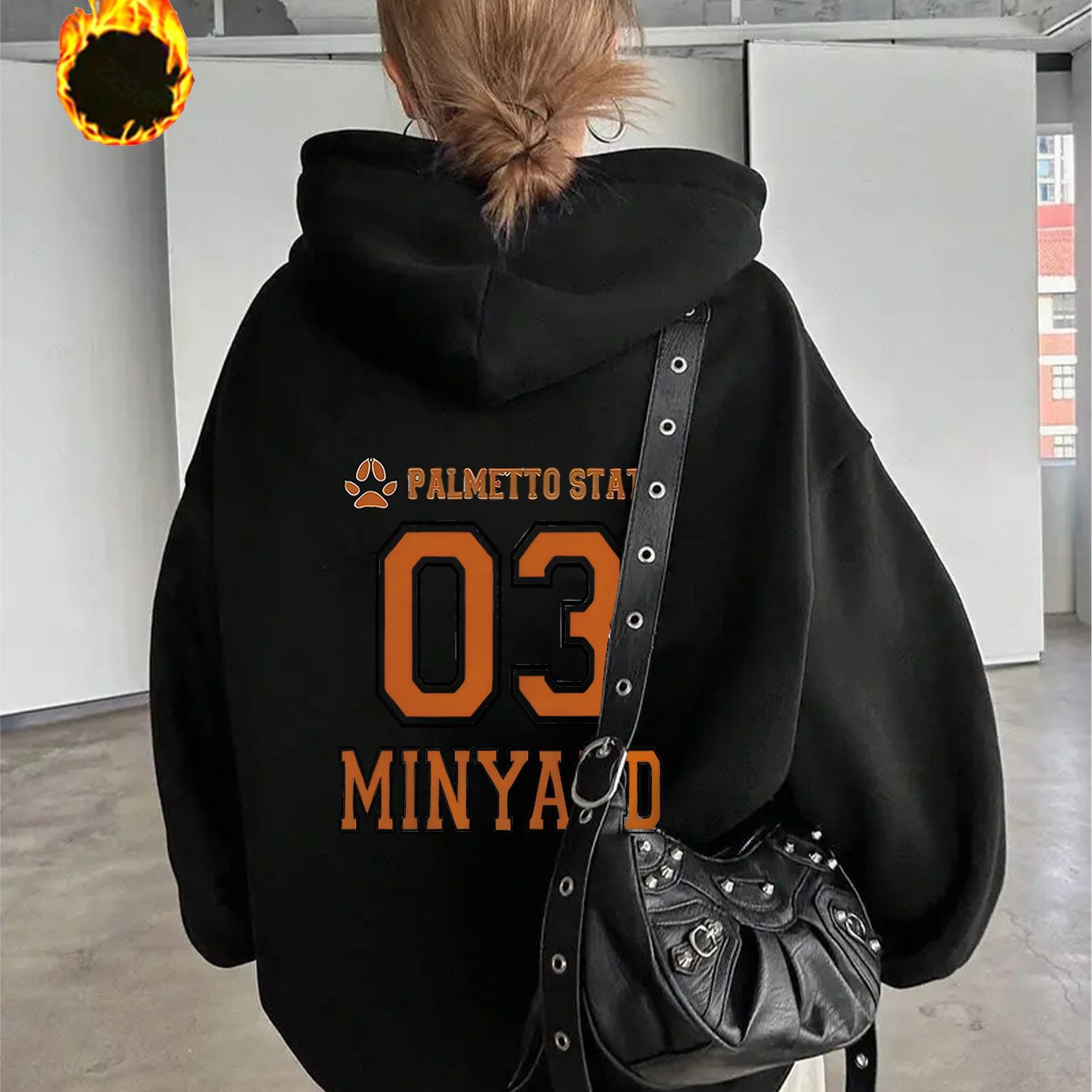 TEMU 1pc Women's Casual Minimalist Letter Print -lined Zip-up Hoodie Sweatshirt, Loose Fit Outerwear Jacket For Autumn And Winter, Gift For Couples