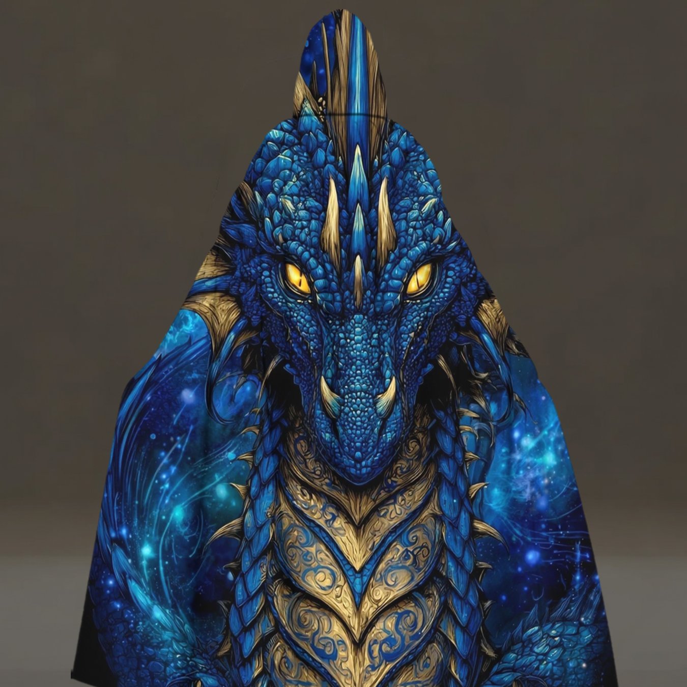 TEMU 1pc 1pcs Retro Full- Dragon Hooded Robe - Hooded Cloak Costume Suitable For Cosplay, Witch Parties, Medieval Renaissance Fairs, Themed Events,