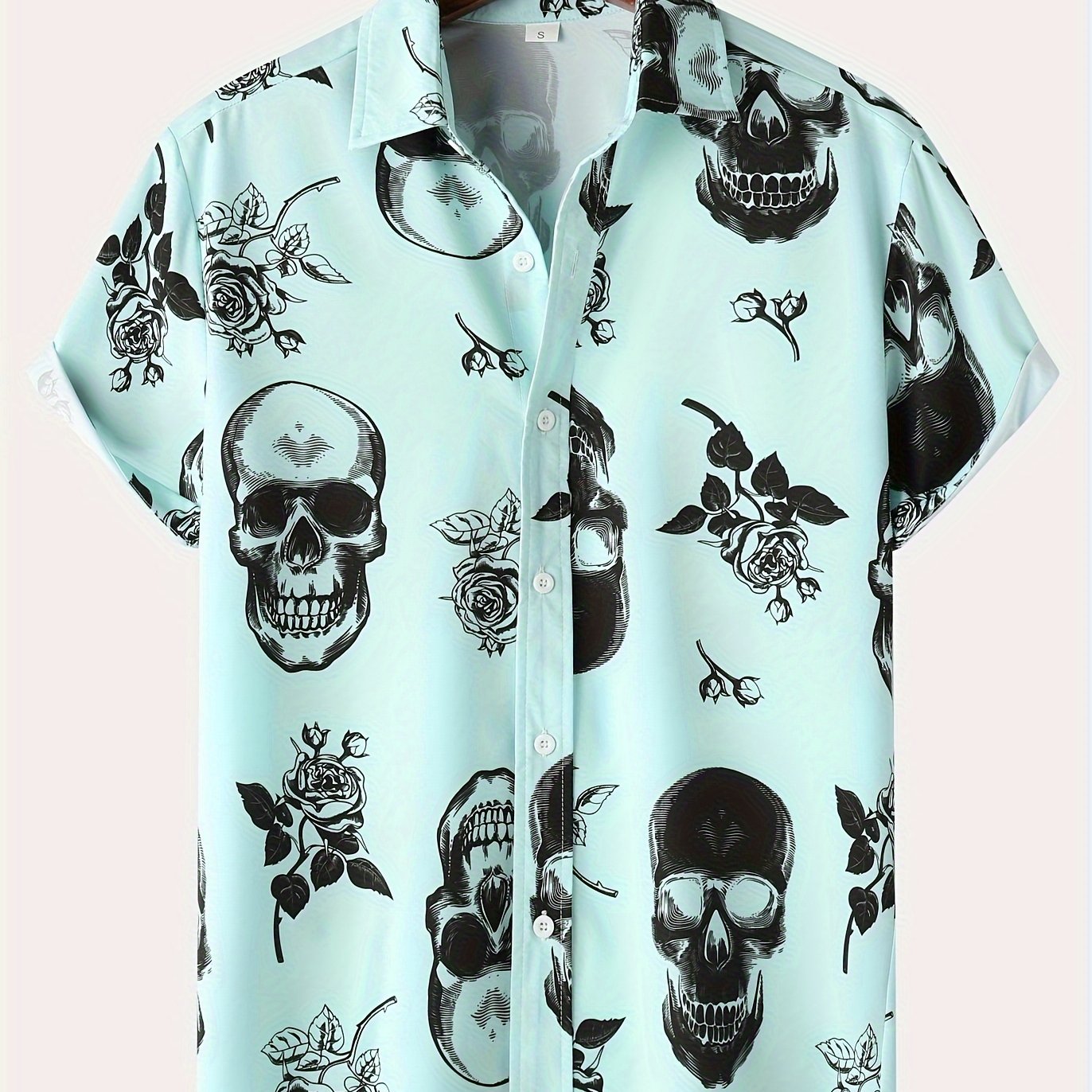 TEMU Men's Summer Casual Vacation Print Short Sleeve Shirt