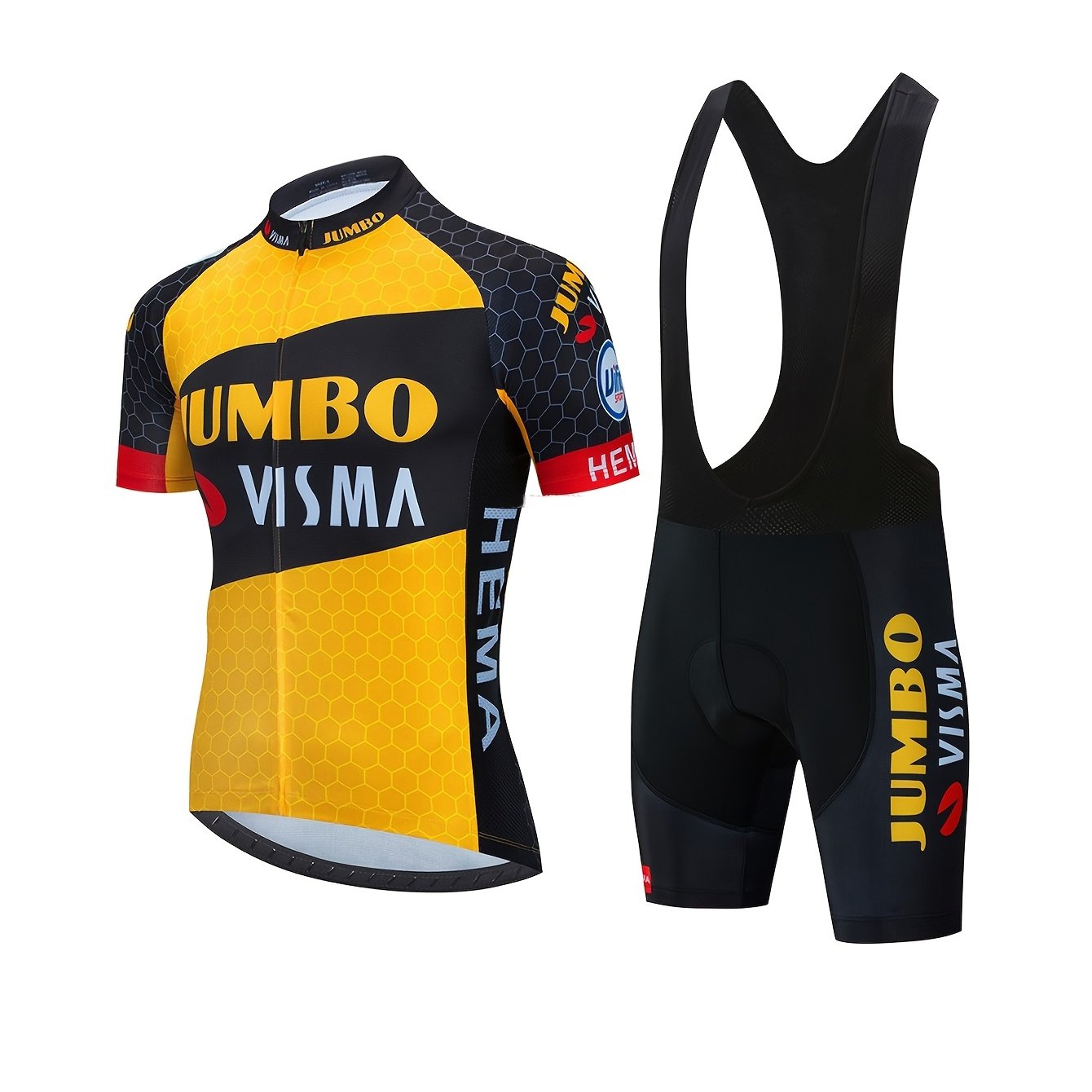 2pcs Men's Cycling Suit Short-sleeved T-shirt + Pants Set Summer Bicycle Cycling Suit Set