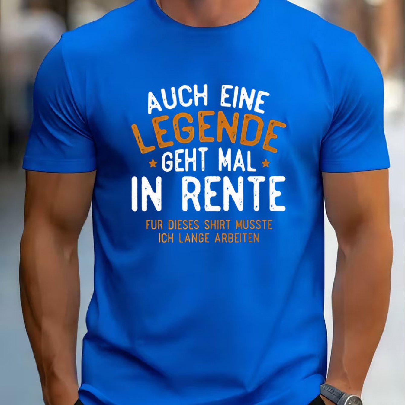 TEMU Men's "auch Eine Geht Mal In Rente" German Slogan Print Polyester T-shirt Summer Quick-drying Breathable Loose Round Neck Humorous Retirement