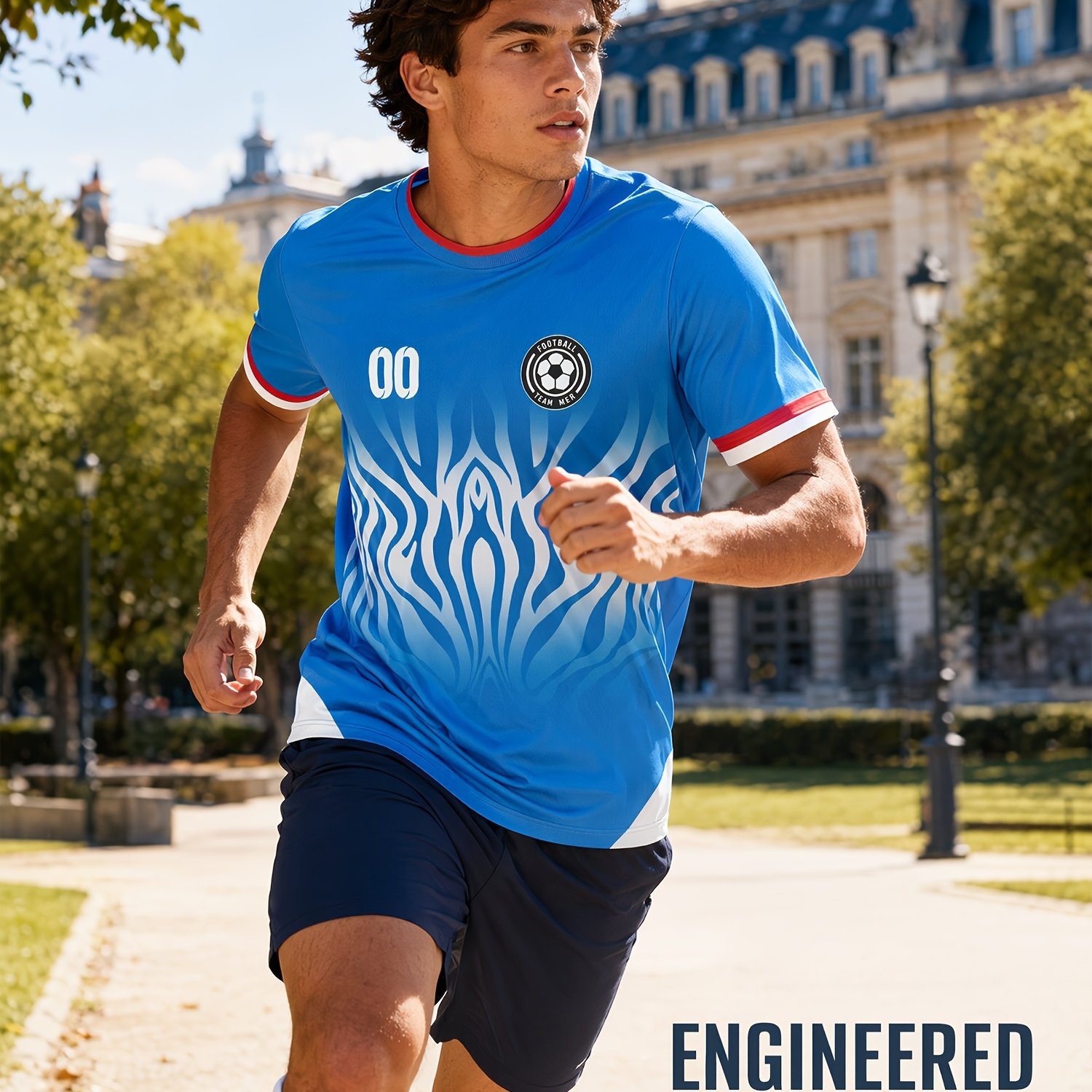 TEMU 2026 Congo Name Logo, Round Neck Football Sportswear , Breathable And Quick-drying, Personalized Party Summer Party Outdoor Leisure.