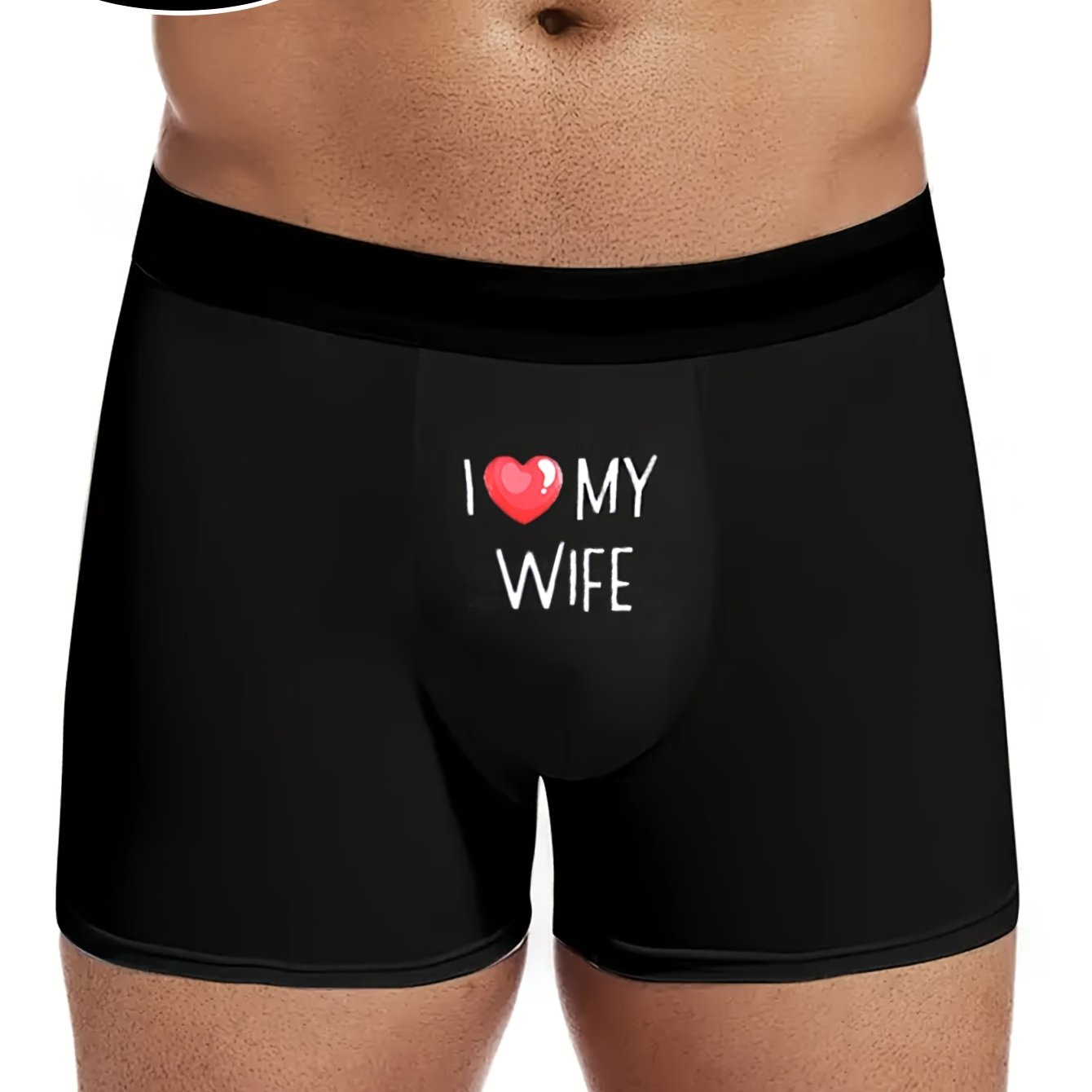 TEMU 1pc Sexy Men' Color Boxer Briefs With "i Love You, My Wife" Print - Comfortable & Stretchy, Sexy, Soft, Comfortable And Novel Underwear - 's Day