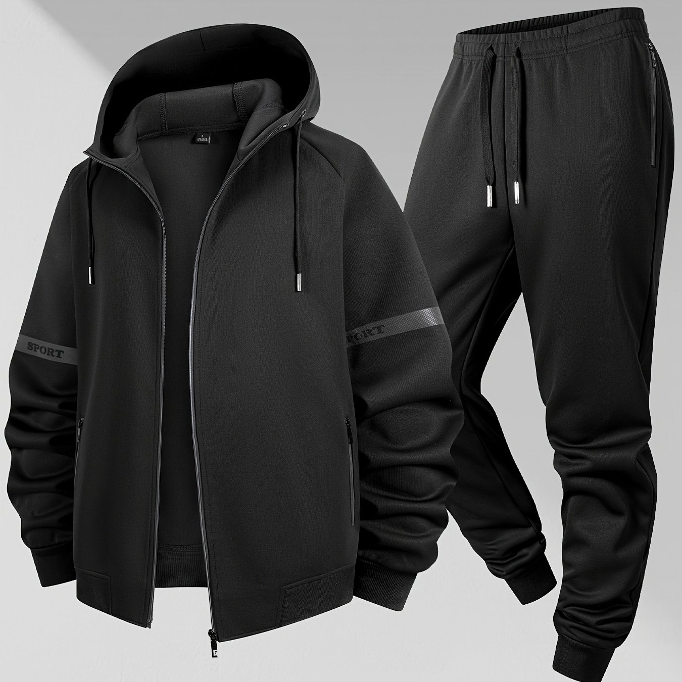 TEMU Casual Loose-fit 2pcs Tracksuit For Spring & Fall, Perfect For Daily Wear, Outdoor & Versatile Styling, Plus Size