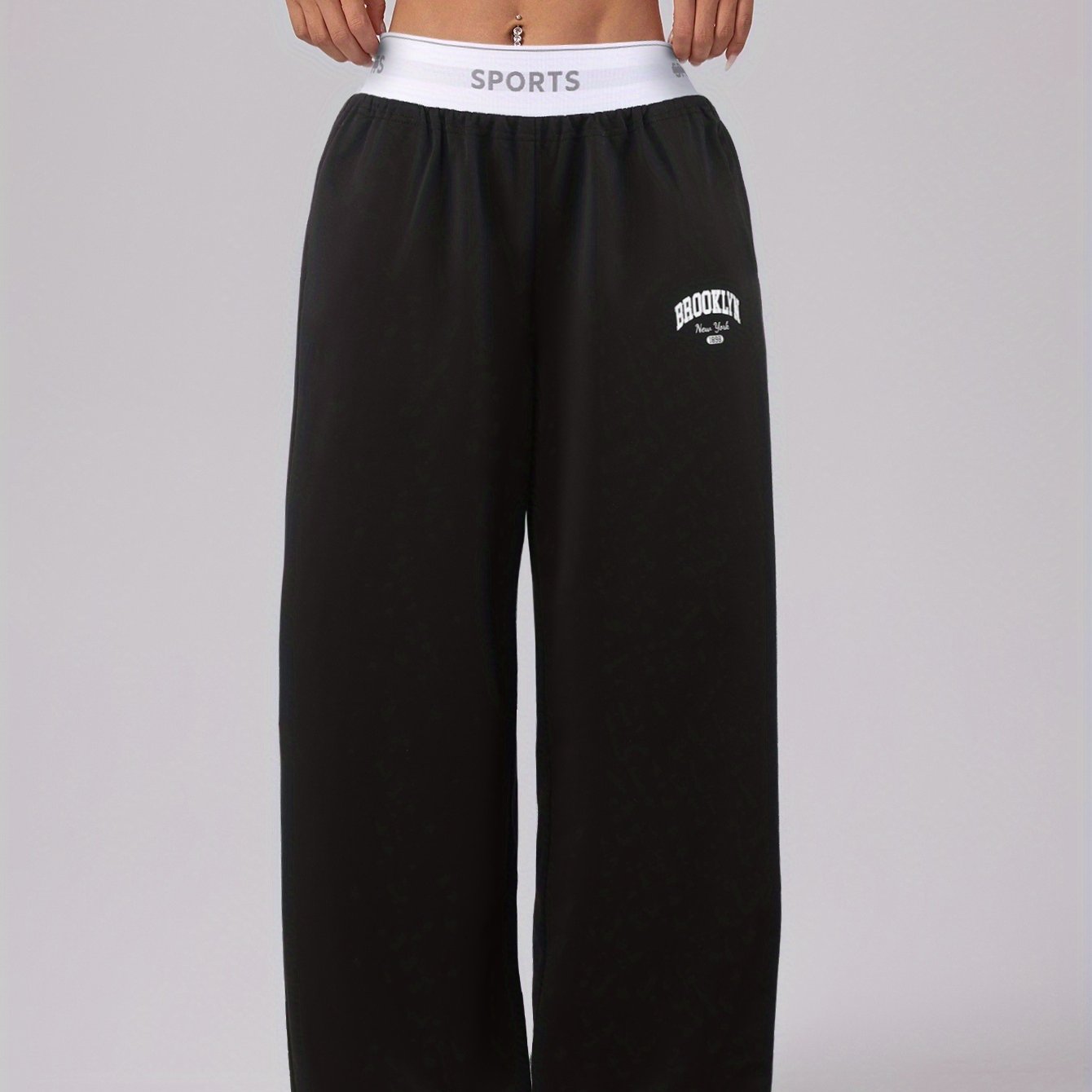 Image of Women's Casual Sporty Loose-fit Joggers With Pockets - Breathable Non-stretch Fabric, , Machine Washable, Solid For Gym, Training & Casual Attire