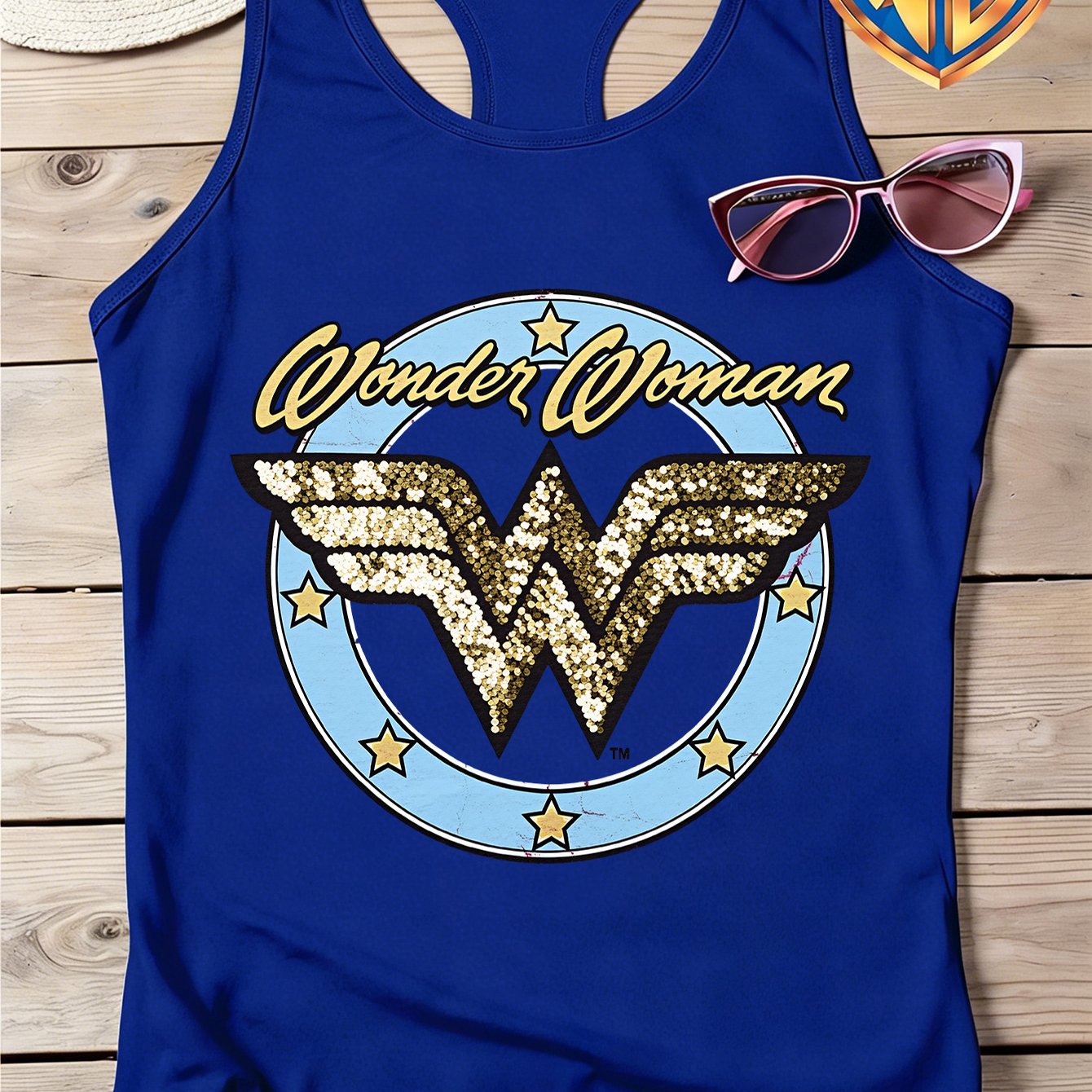 TEMU Wb Warner Authorized Wonder Woman Logo Pattern Print Design Sense Fashion Vest For Women 2026 Summer, Summer New, Women's Summer Vest, Multiple