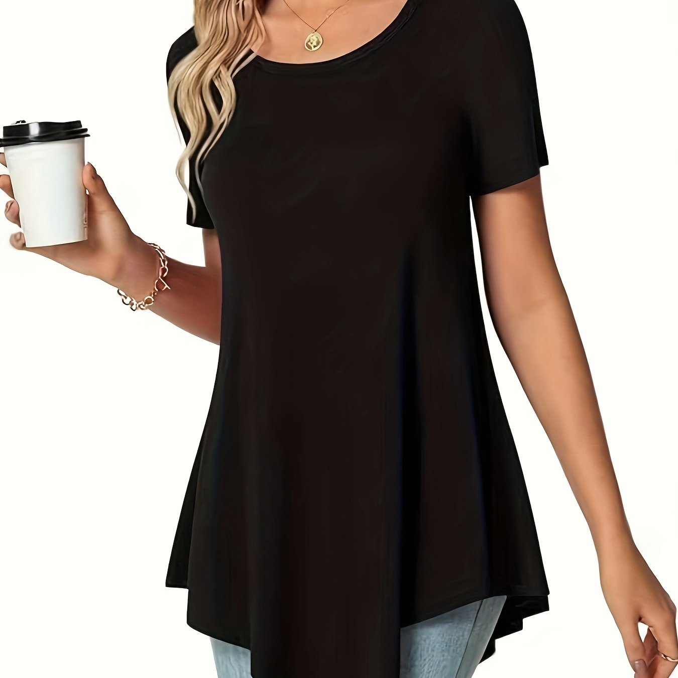Image of Women's Summer Casual Short Sleeve Tie Waist Top Formal Shirt