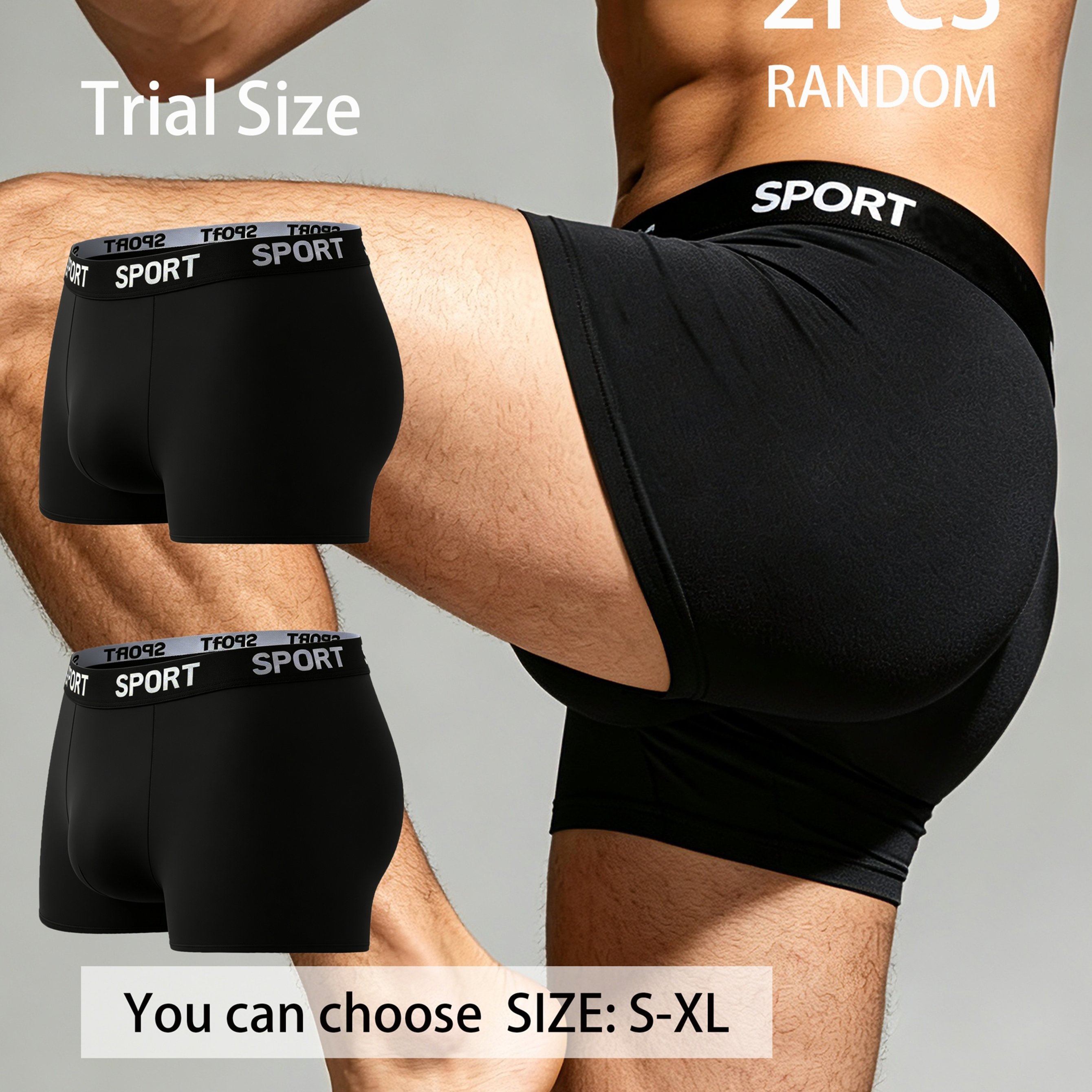 TEMU Random 2pcs Athletic Sport Letter Men's Underpants