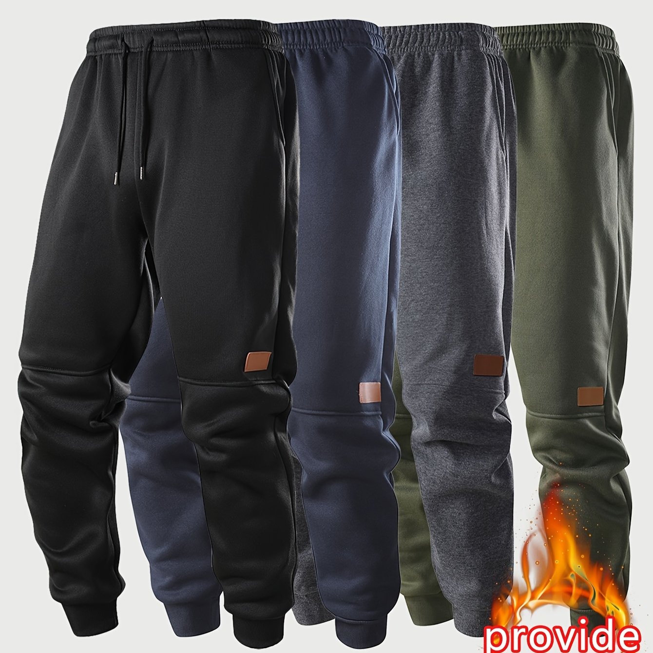 TEMU 4pcs Men's -lined Jogger Pants - Upgraded Autumn/winter Drawstring Pants - Warm And Versatile For Outdoor Running - Ideal For Daily Casual Wear