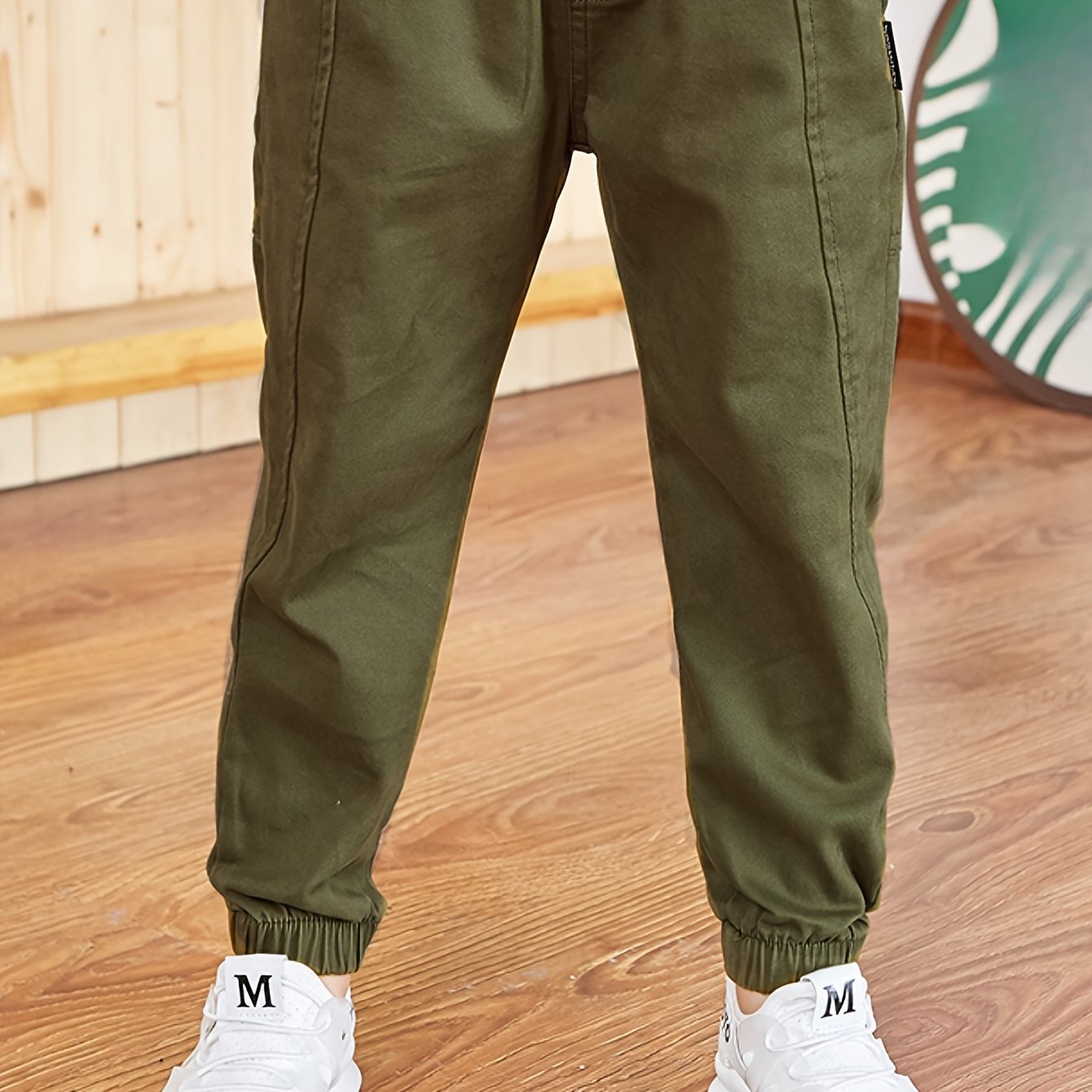 Boys Kids Casual Cargo Pants Hiking Pants Solid Color Slim Fit Sweatpants Trousers For Sports Dancewear, Perfect For Outdoor