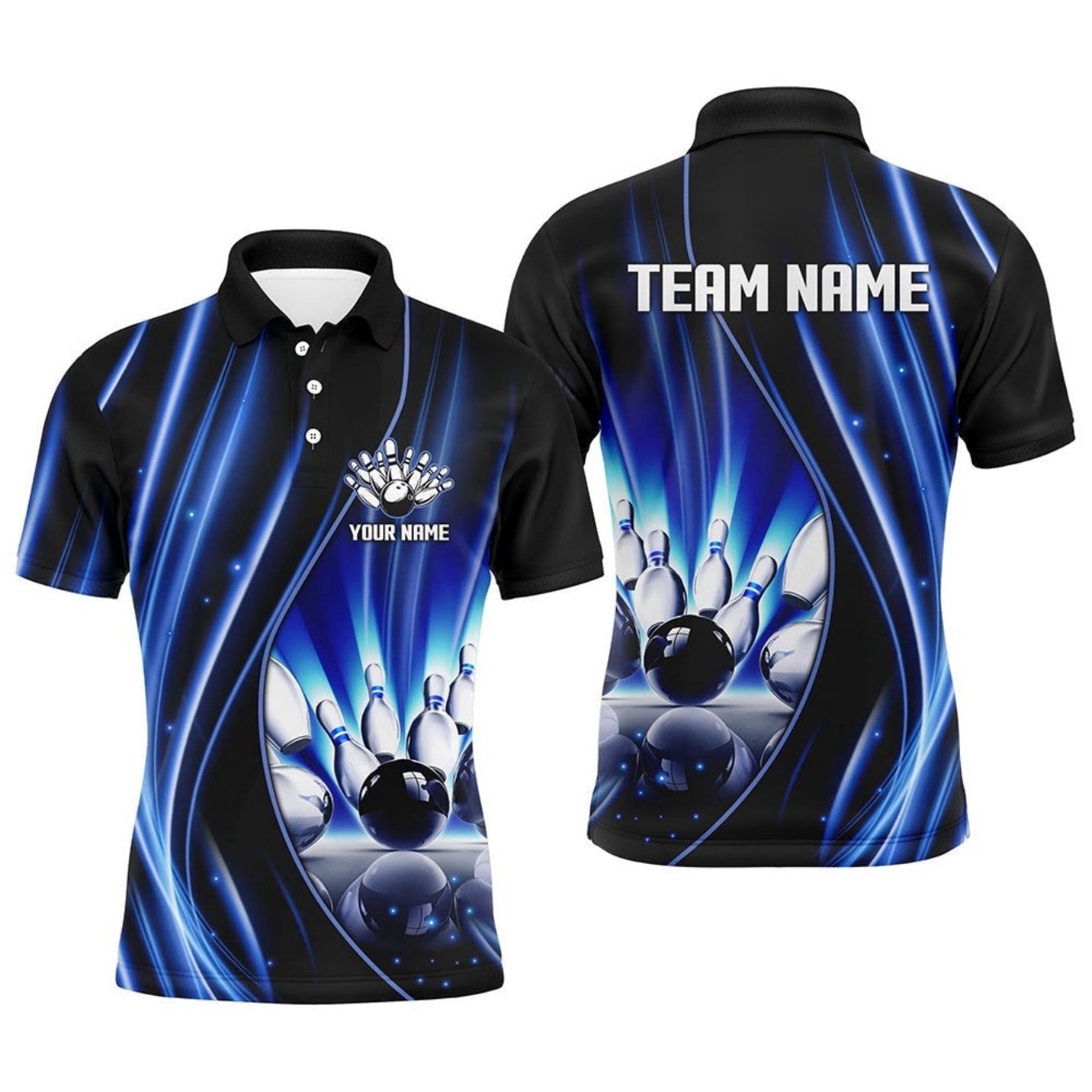 TEMU Men's Custom Bowling Shirt, Sporty Impact Print Pattern, Durable, Casual And Stylish
