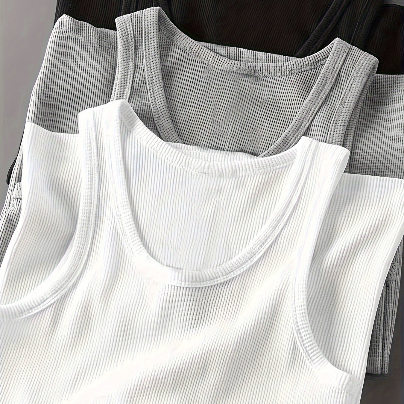 TEMU 3 Top, Dry Slightly Stretch Crew Neck Sleeveless Shirt, Clothing For Summer